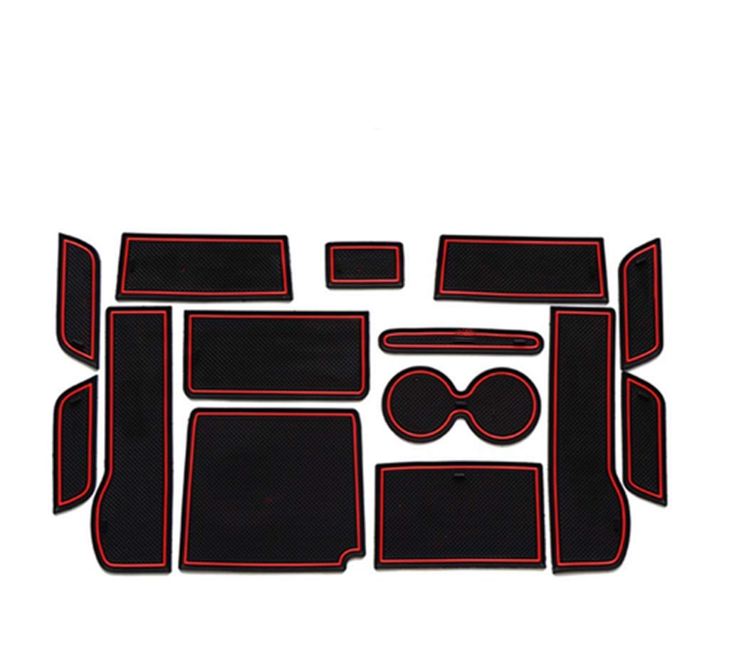 Custom Fit Cup Holder Liners for Honda Accord 2014-2015 | Anti-Slip & Anti-Dust Center Console Mats | 8-Piece Set (Red) | Perfect for Car Interior Protection & Organization