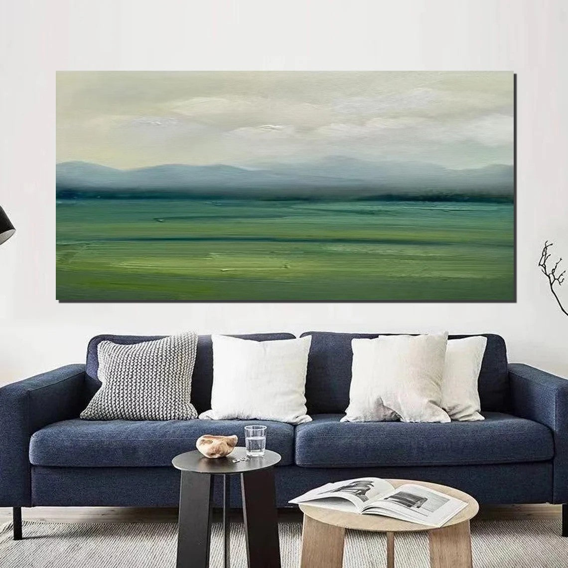 Abstract Landscape Acrylic Paintings - Hand Painted Contemporary Canvas Wall Art - Modern Home Decor for Dining Room & Living Room - Unique Gift Idea for Art Lovers