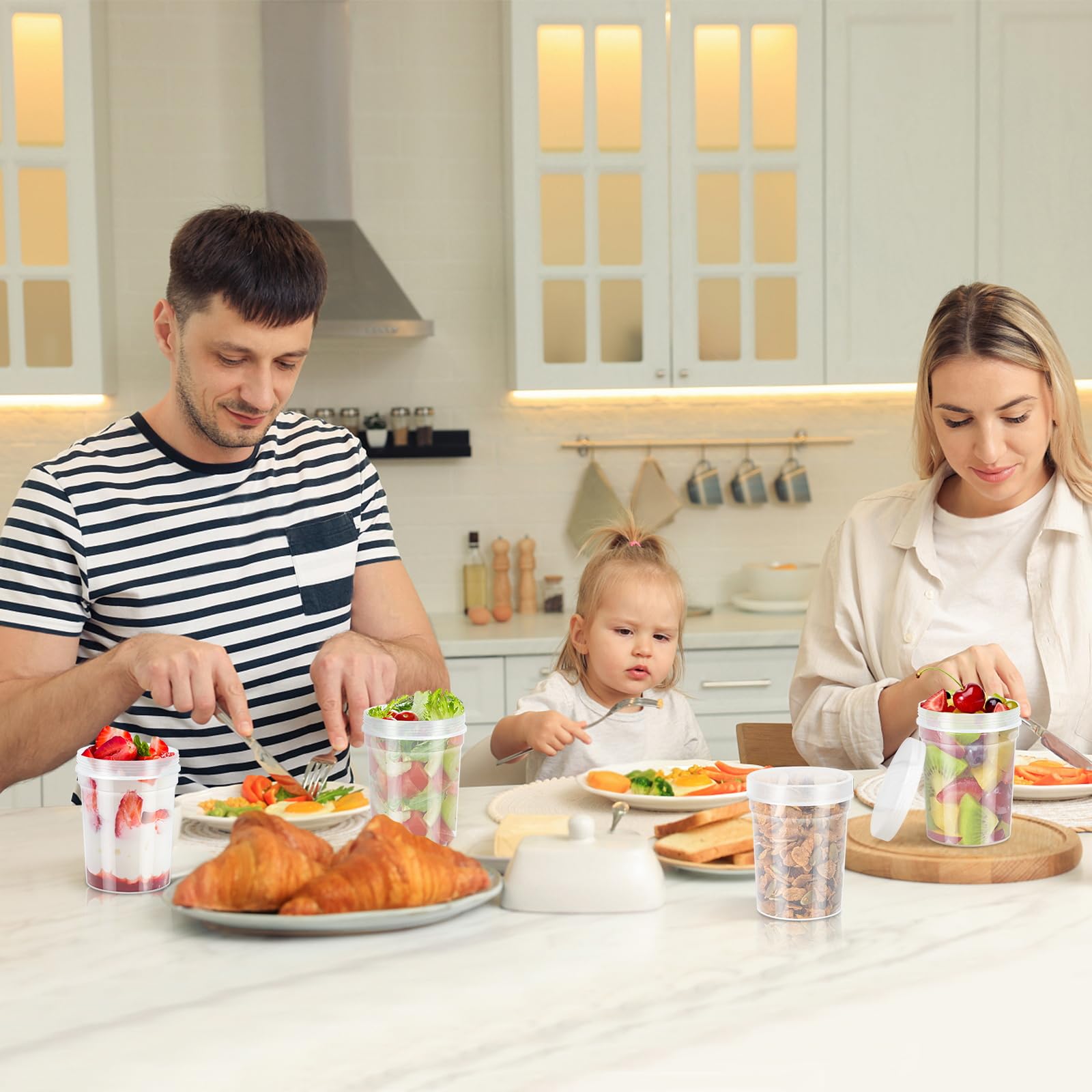 32 oz - 12 Pack BPA-Free Reusable Food Storage Containers with Lids | Leak Proof, Stackable, Microwave & Dishwasher Safe | Perfect for Meal Prep, Freezing, Leftovers & Deli Storage
