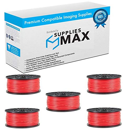 Premium ABS 3D Printer Filament - 1.75mm, 1kg Spool (5-Pack), Red - High Strength & Smooth Printing for DIY Projects, Prototyping & Home Decor