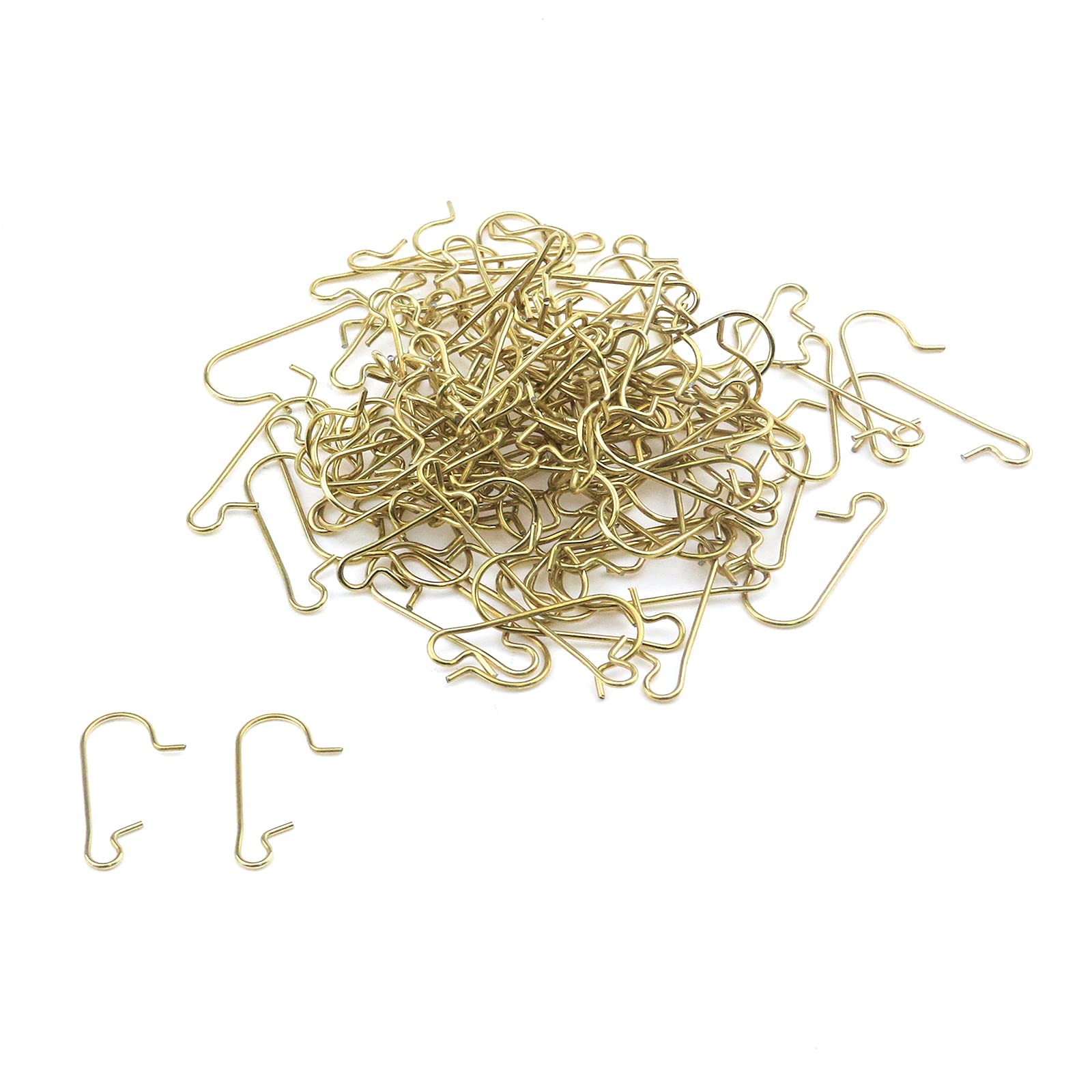 Tighall 100-Pack Golden Metal S Hooks - Heavy Duty Ornament Hangers for Christmas Tree Decorations, Holiday Garlands, and Home Wall Decor