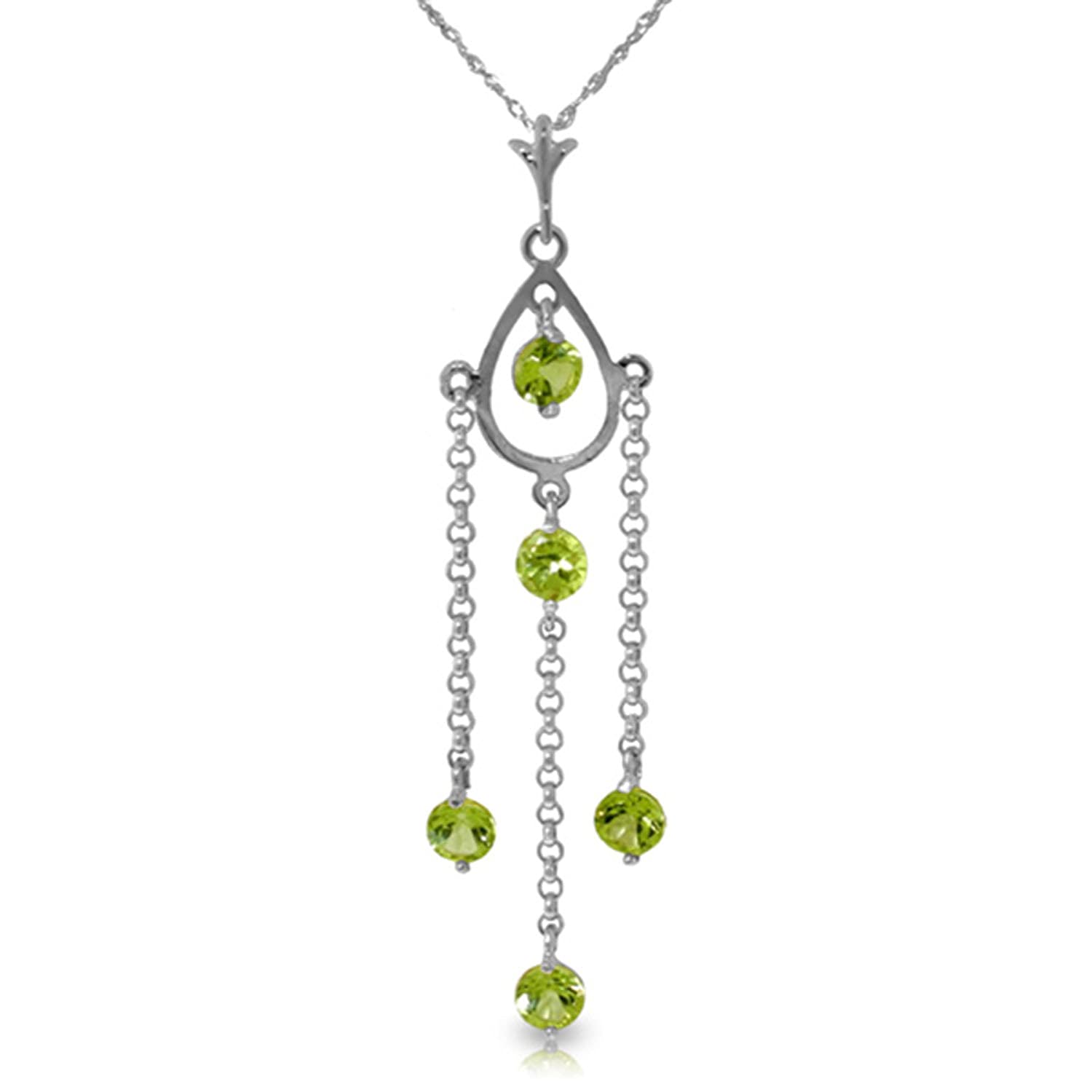 14K Solid Gold Necklace with Natural Peridots | GG Galaxy Gold Jewelry | Elegant Gift for Women, Birthday, Anniversary & Special Occasions