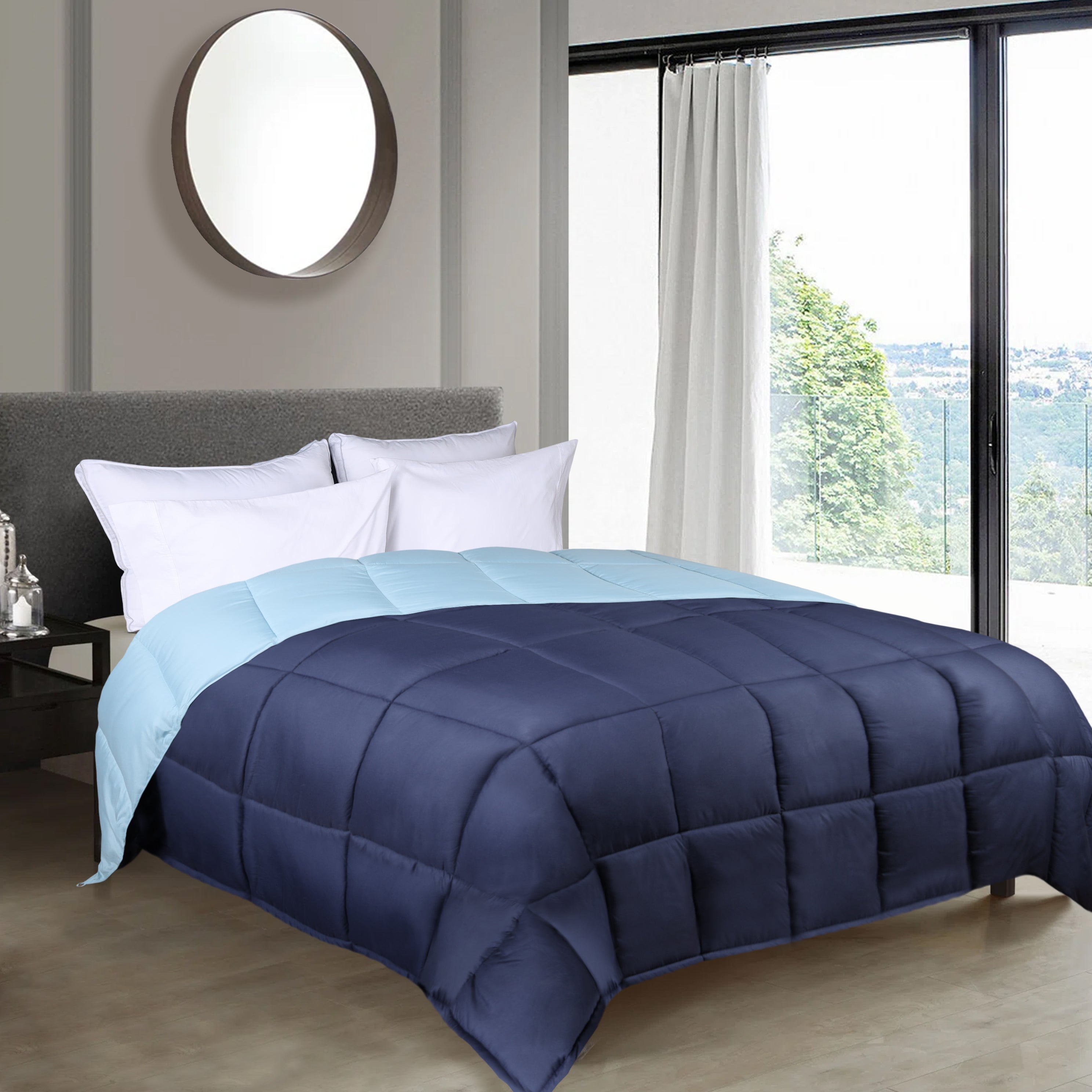 Luxury Brushed Microfiber Reversible Comforter Set - Ultra Soft Bedding for All Seasons - Perfect for Master Bedroom, Guest Room & Dormitory