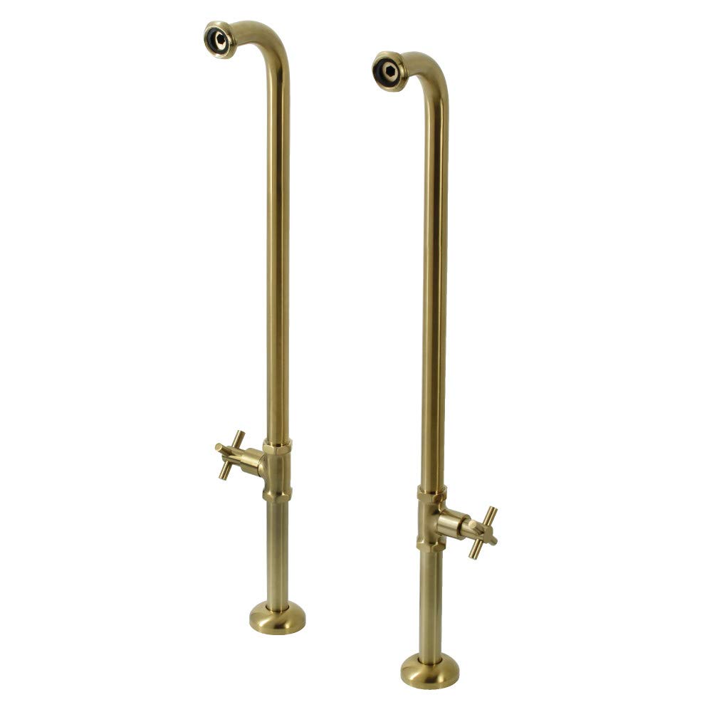 Kingston Brass AE810S7DX Concord Freestanding Bathtub Water Supply Line in Brushed Brass - Perfect for Modern Bathroom Renovations & Luxury Spa Installations