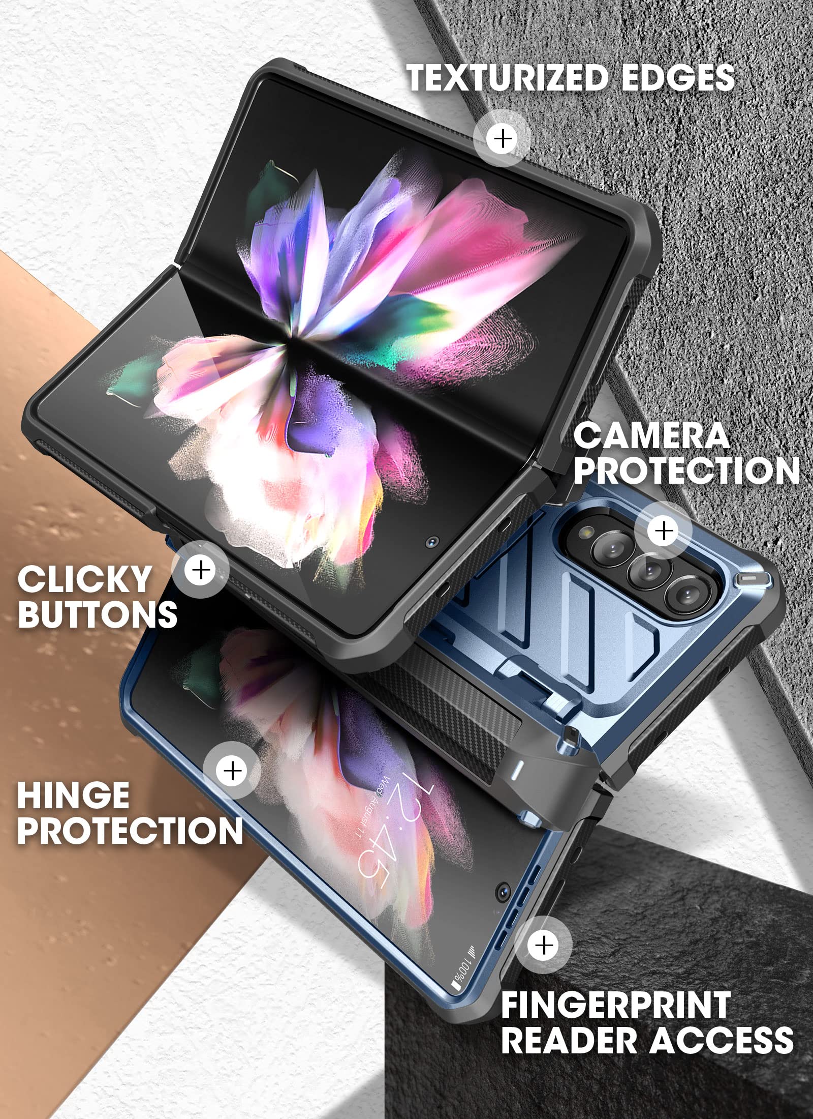 SUPCASE Unicorn Beetle Pro Rugged Case for Samsung Galaxy Z Fold 3 5G (2021) - Heavy Duty Dual Layer Protection with Built-in Screen Protector, Kickstand & S Pen Holder | Perfect for Outdoor Adventures, Work & Travel