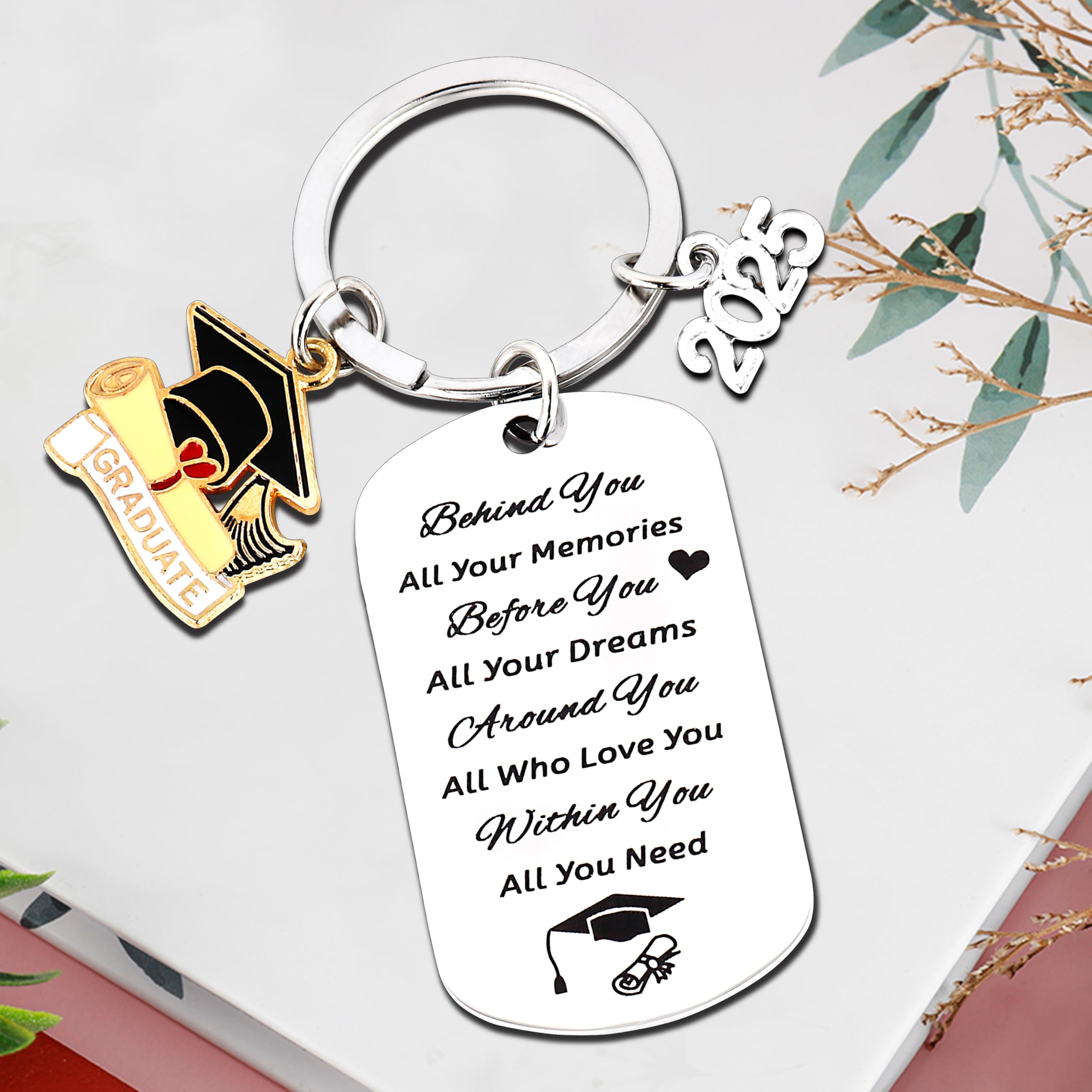 Class of 2025 Graduation Keychain - Inspirational Gift for College, High School & Middle School Students | Personalized Graduation Gift for Him & Her | Perfect for Commencement Ceremony, Graduation Party & Keepsake