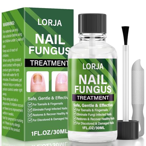 Extra Strength Toe Nail Fungus Treatment - LORJA Nail Repair Solution for Discolored & Damaged Toenails & Fingernails - 1 Fl Oz Foot & Finger Fungus Care | For Athletes, Swimmers & Active Lifestyles