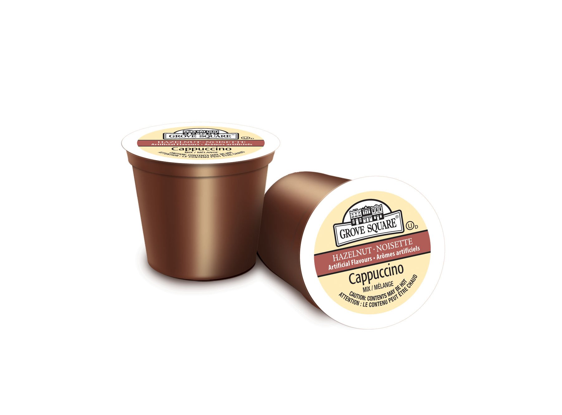 Grove Square Hazelnut Cappuccino Mix - 24 Single Serve Cups - Rich & Creamy Instant Coffee for Home, Office & Travel
