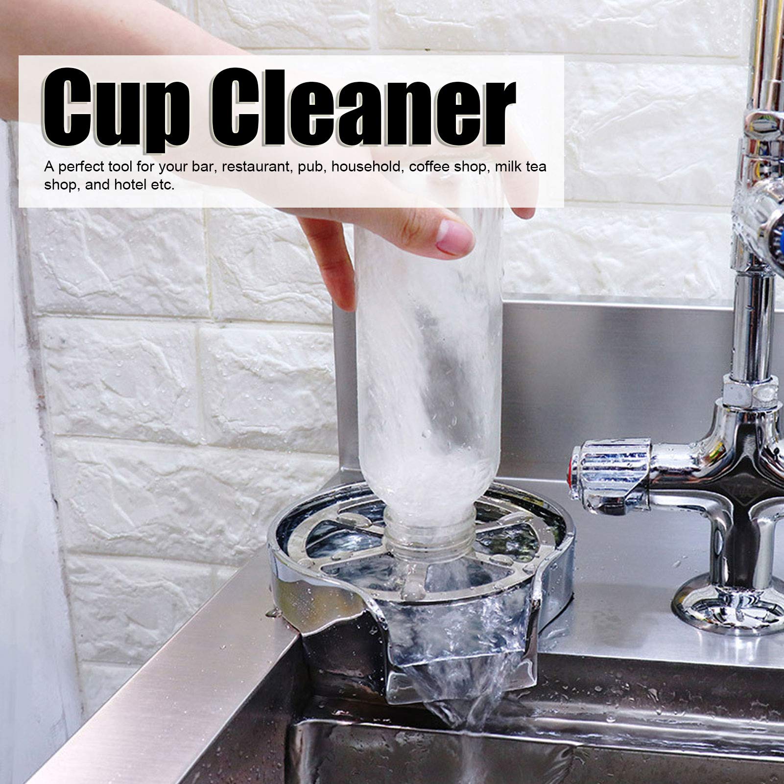 Stainless Steel Cup Cleaner & Glass Washer Accessories - Automatic Rinser for Bar, Dishwasher & Faucet Use - Perfect for Restaurants, Home Bars & Commercial Kitchens