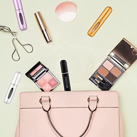 Portable Mini Refillable Perfume Atomizer Bottle - Travel Size Spray Bottle for Perfume & Essential Oils - Leak Proof Scent Pump Case - Perfect for Travel, Gym, Purse & On-The-Go Fragrance Touch Ups