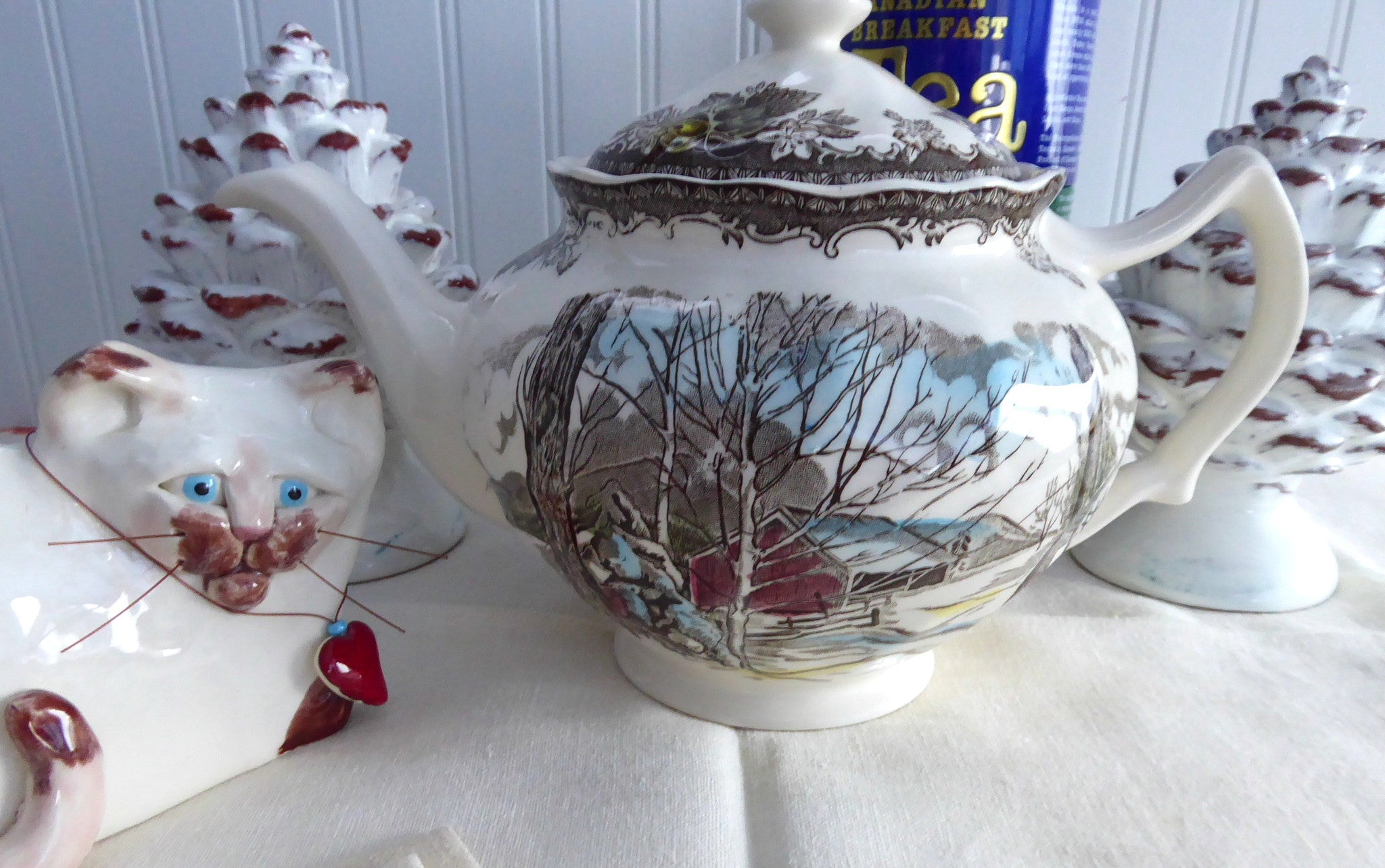 Vintage Johnson Brothers Friendly Village Teapot - English 1950s Large Transferware - Perfect for Afternoon Tea & Cottage Decor