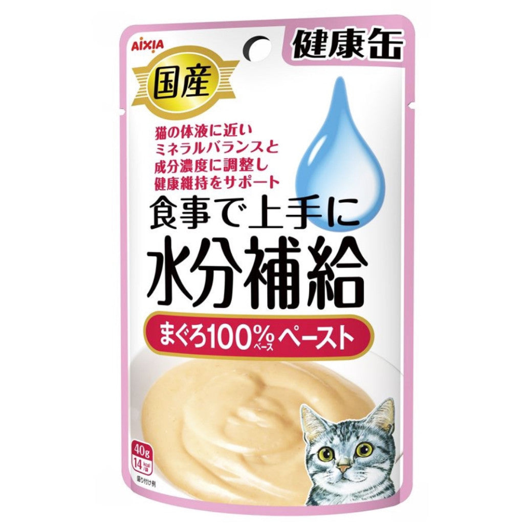 Aixia Kenko Pouch 40g Cat Treats for All Ages - Kitten to Senior Cats | Water & Energy Supplement with Oral Care Benefits | 3 Texture Varieties | Perfect for Hydration Boost & Dental Health at Home or Travel