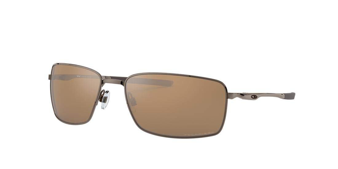 Oakley Men's OO4075 Square Wire Rectangular Metal Sunglasses - Polarized UV Protection for Driving, Running & Outdoor Sports