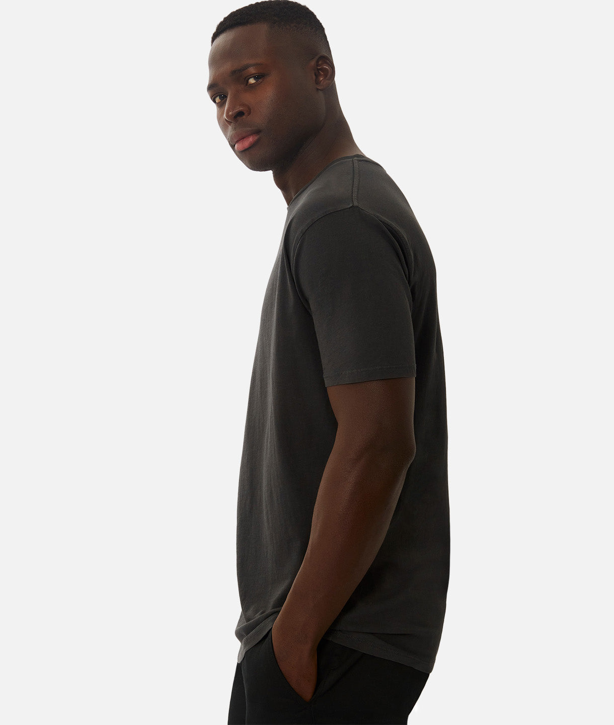 Premium Classic Cotton T-Shirt for Men - Soft Basic Tee in PD Black | Casual Wear, Layering & Everyday Comfort