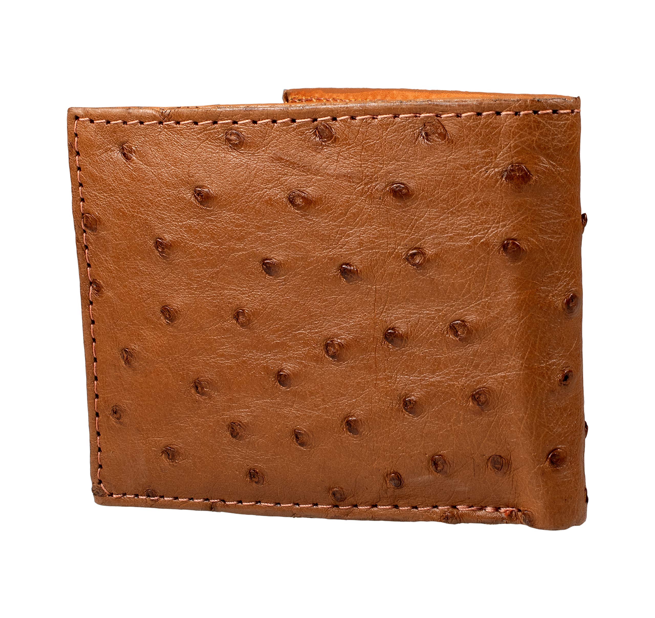 Exotic Genuine Ostrich Leather Cap Hat & Wallet Set - Cognac Brown | Stylish Cowboy Hat & Slim Bifold Wallet for Men | Perfect for Western Fashion, Rodeo Events & Outdoor Adventures