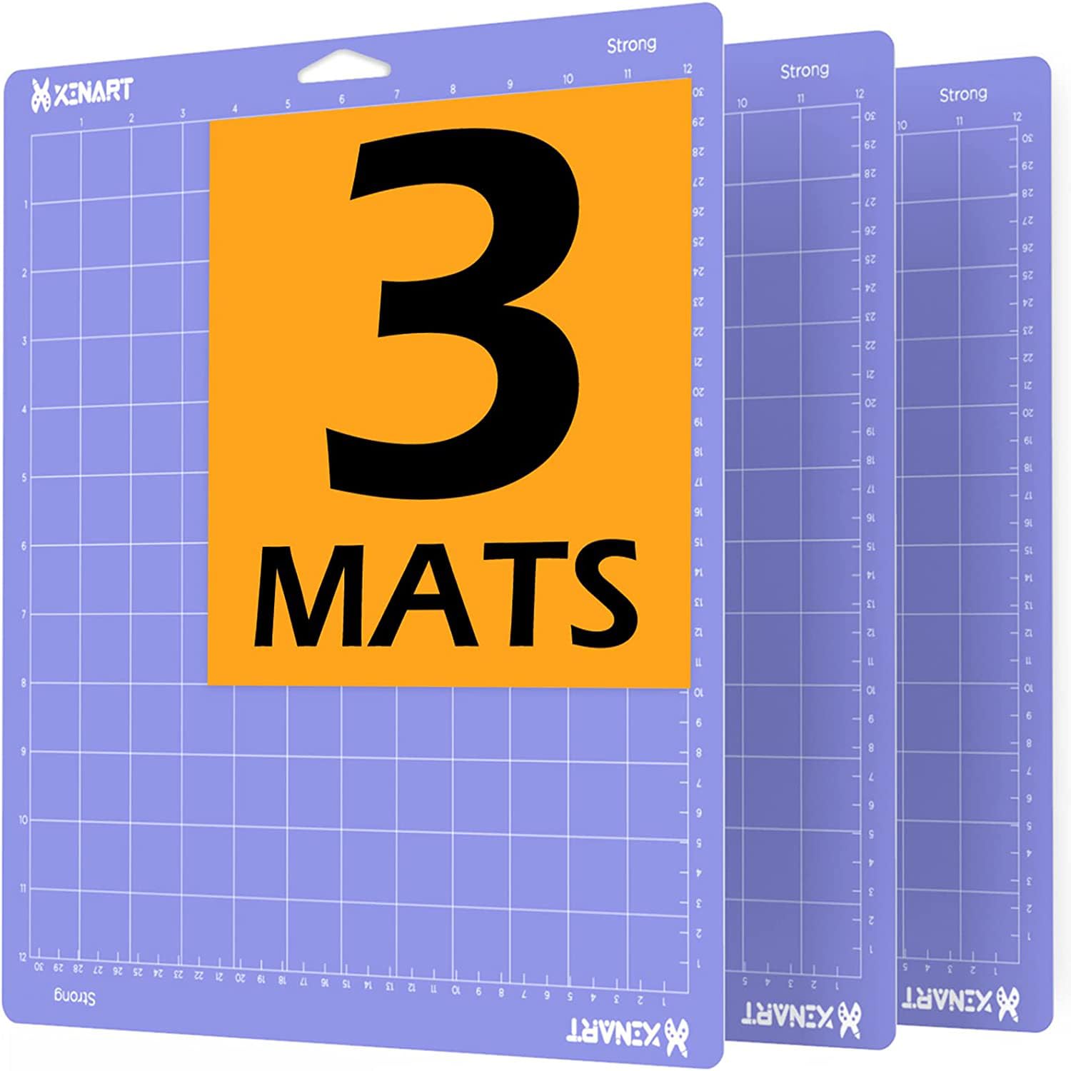 Premium 12x12 Inch Strong Adhesive Sticky Purple Cutting Mats (3-Pack) - Compatible with Cricut Maker 3, Maker, Explore 3 & Air 2 - Perfect for Quilting, Scrapbooking & DIY Craft Projects