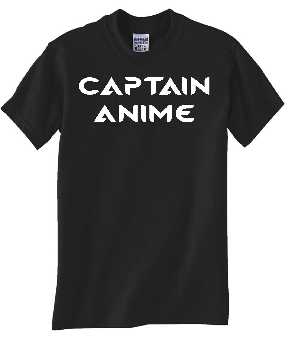 Gildan Captain Anime Black T-Shirt for Men - Soft Cotton Graphic Tee for Casual Wear, Cosplay, and Anime Fan Gifts