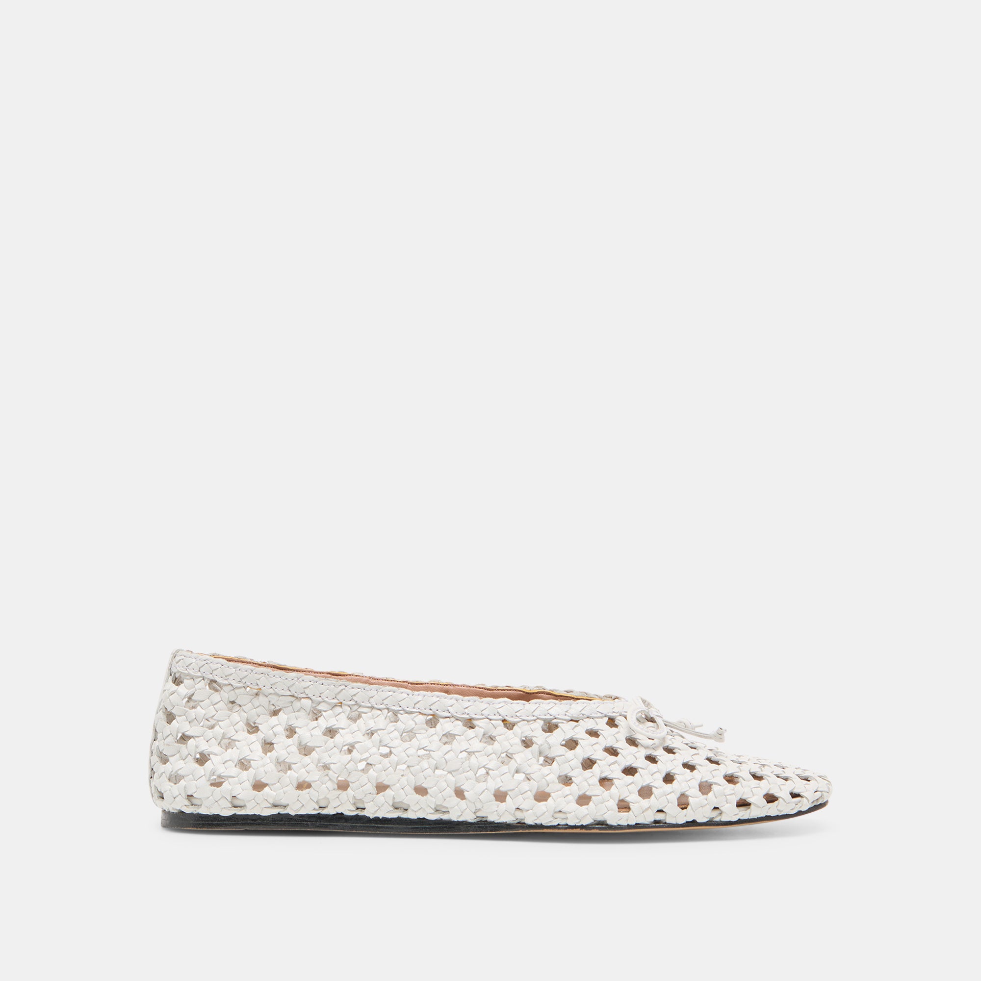 EDDA Women's Ballet Flats - Comfortable Woven Leather Shoes for Casual Wear, Office & Travel - Bone Color