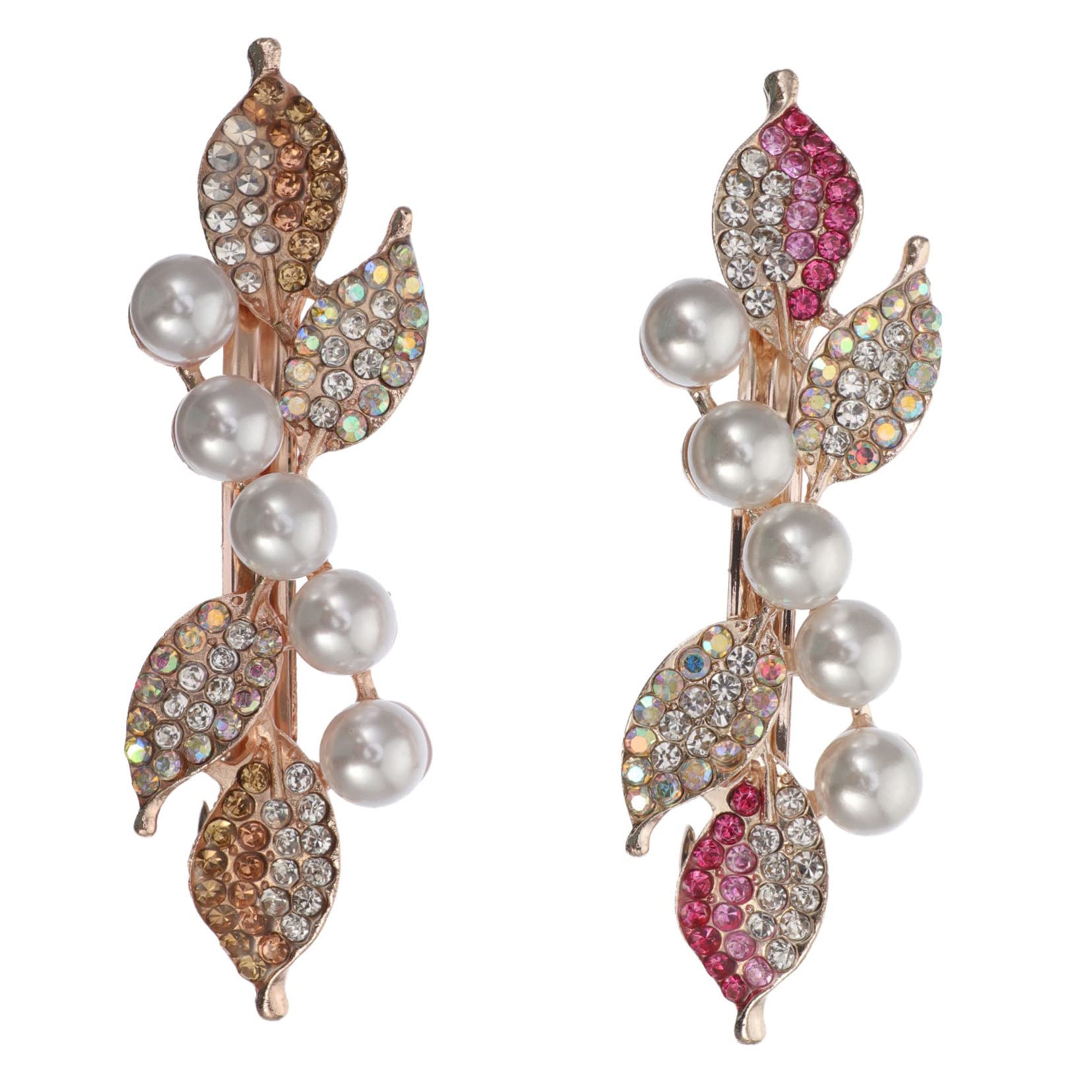 Beavorty 2pcs Pearl Hair Clips for Women - Elegant Bow Ponytail Hairpins with Crystal Octopus Jaw Clips, French Hair Barrettes for Women & Girls | Perfect for Weddings, Parties, Prom & Everyday Hairstyles