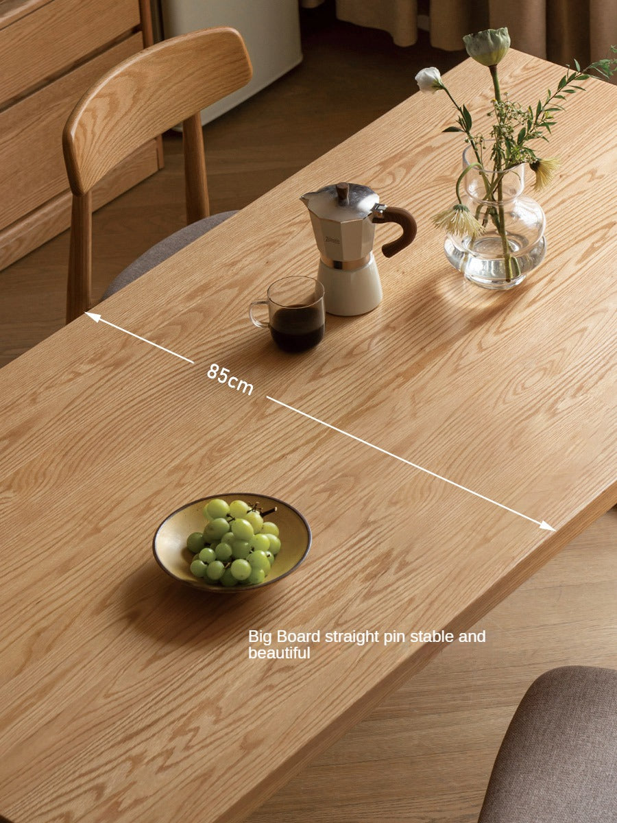 Solid Wood Dining Table - Beech & Oak Large Farmhouse Table for 8 - Perfect for Family Gatherings & Dinner Parties