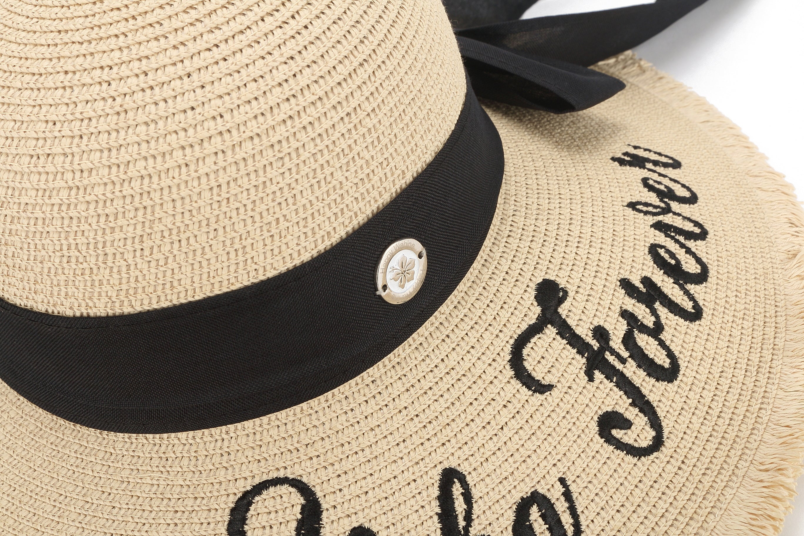 Gardenia Aloha Forever Beige Sun Hat - Women's Wide Brim Floppy Beach Hat for Summer Vacation, Pool Party & Tropical Getaways