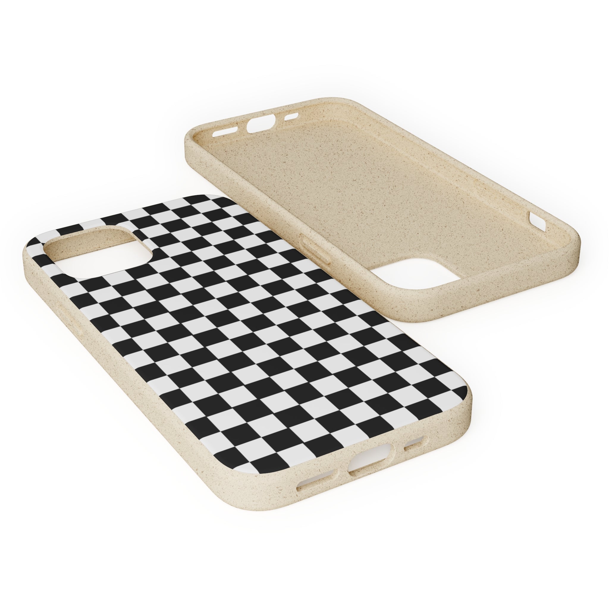 Eco-Friendly Biodegradable Checkered Phone Case for iPhone & Samsung - Perfect for Everyday Use & Outdoor Activities