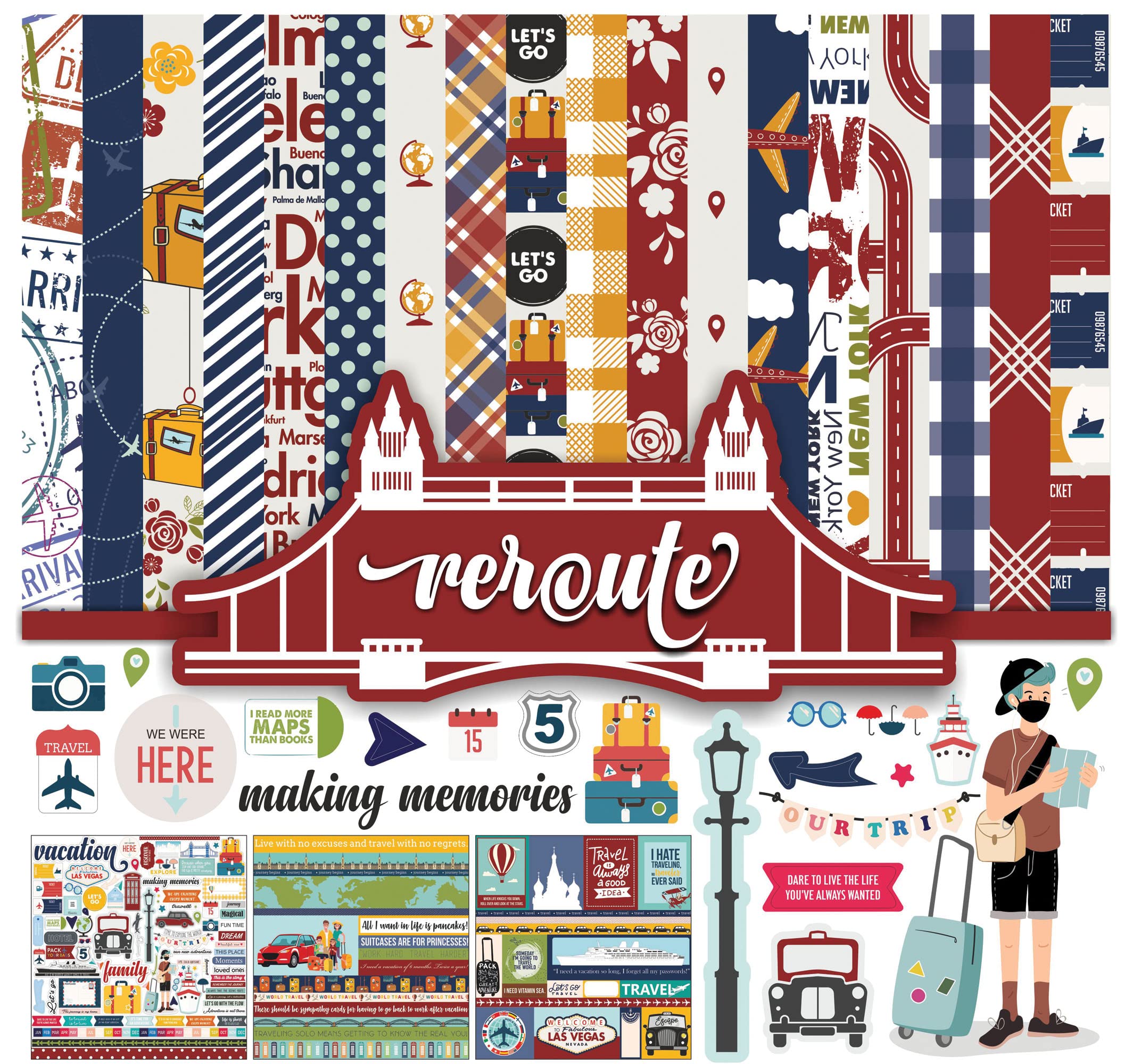 Inkdotpot Double-Sided Scrapbook Paper Kit - 12