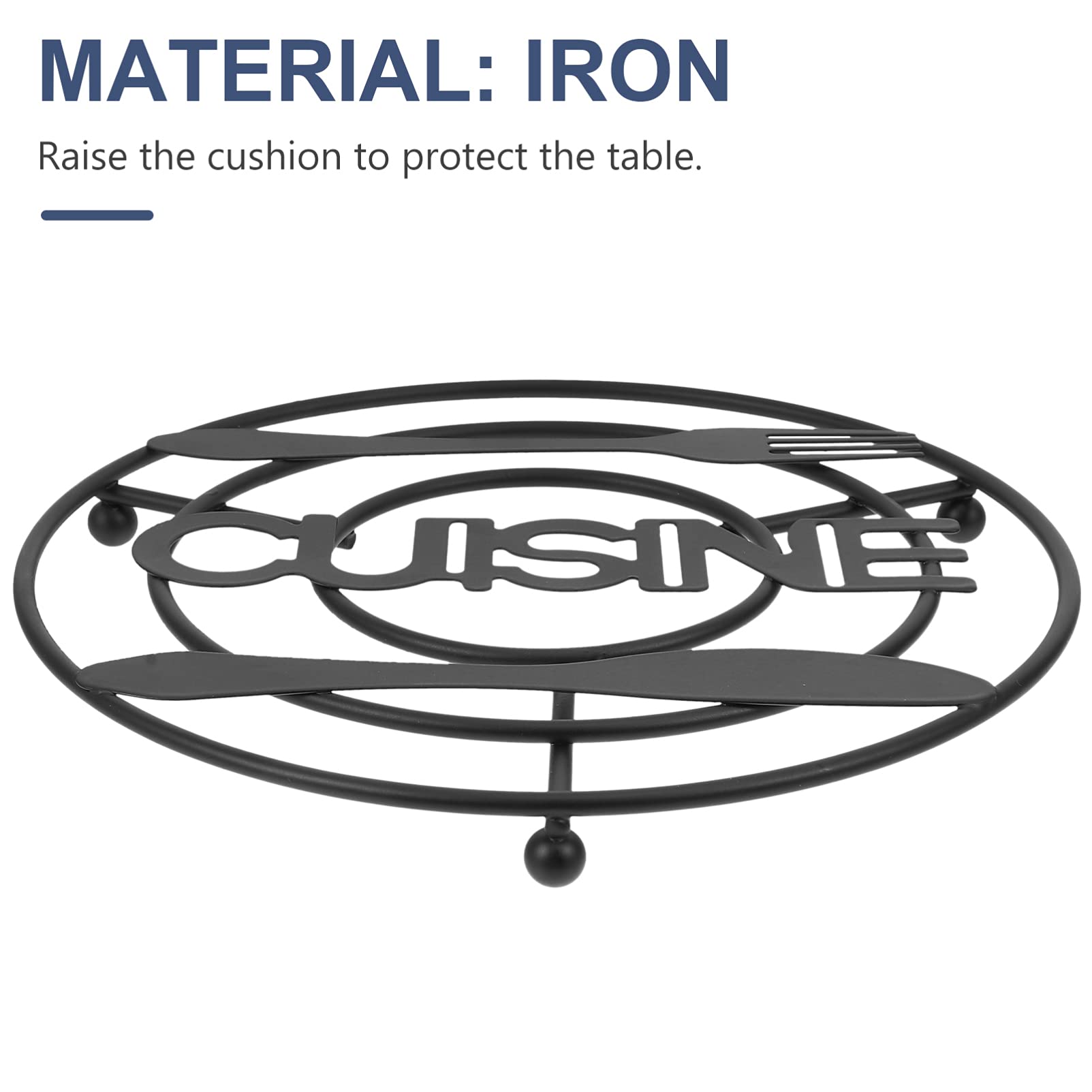 Hemoton 2-Pack Heat Resistant Insulated Iron Table Mats - Hollow Design Cookware Coasters for Hot Pots, Pans & Bowls - Anti-Scalding Kitchen Accessories for Dining Table, Coffee Table & Countertop Protection