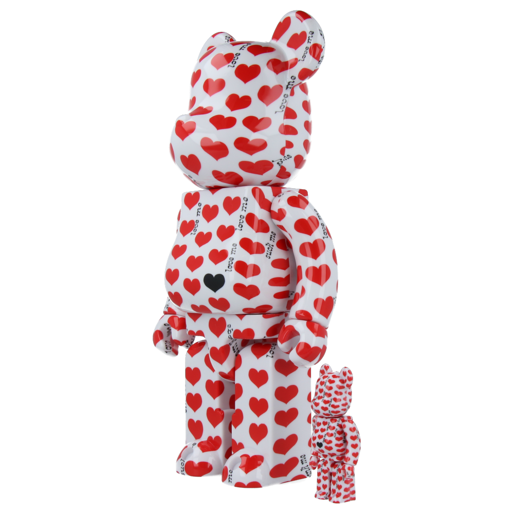 400% + 100% Bearbrick White Heart Collectible Figure - Limited Edition Designer Art Toy for Display & Collection - Perfect for Home Decor, Office Display, and Gift Giving