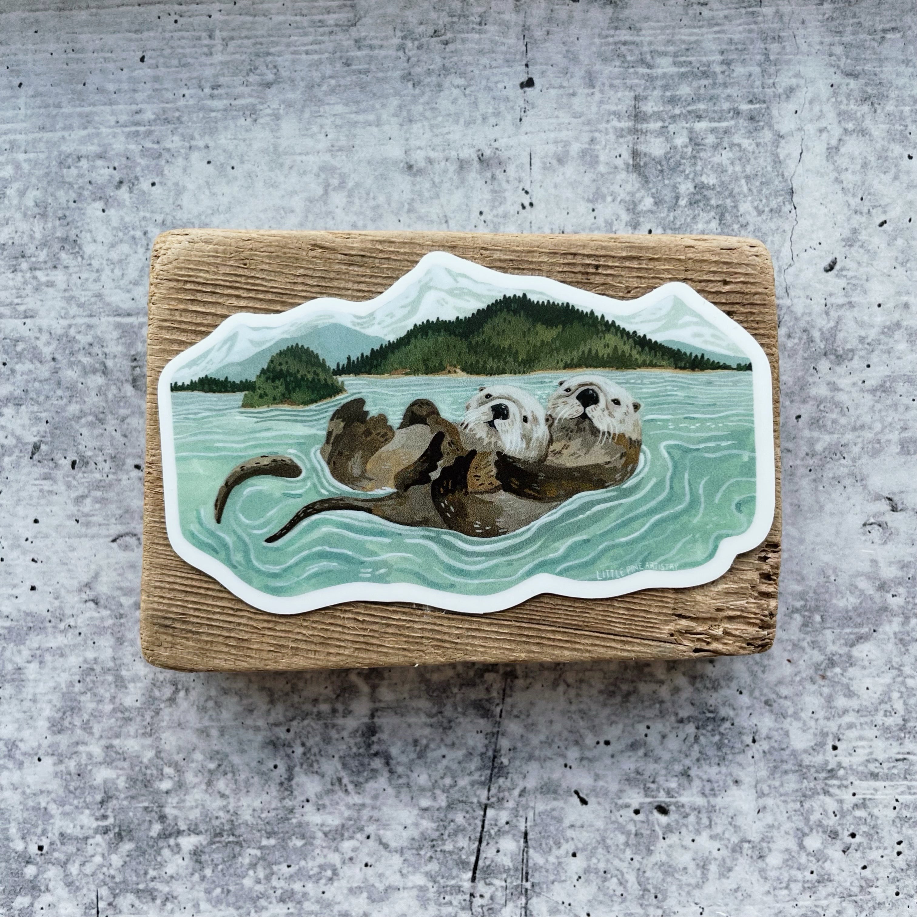 Cute Island Otters Vinyl Stickers - Waterproof & Durable for Laptops, Water Bottles, and Journals - Perfect for DIY Crafts and Gifts