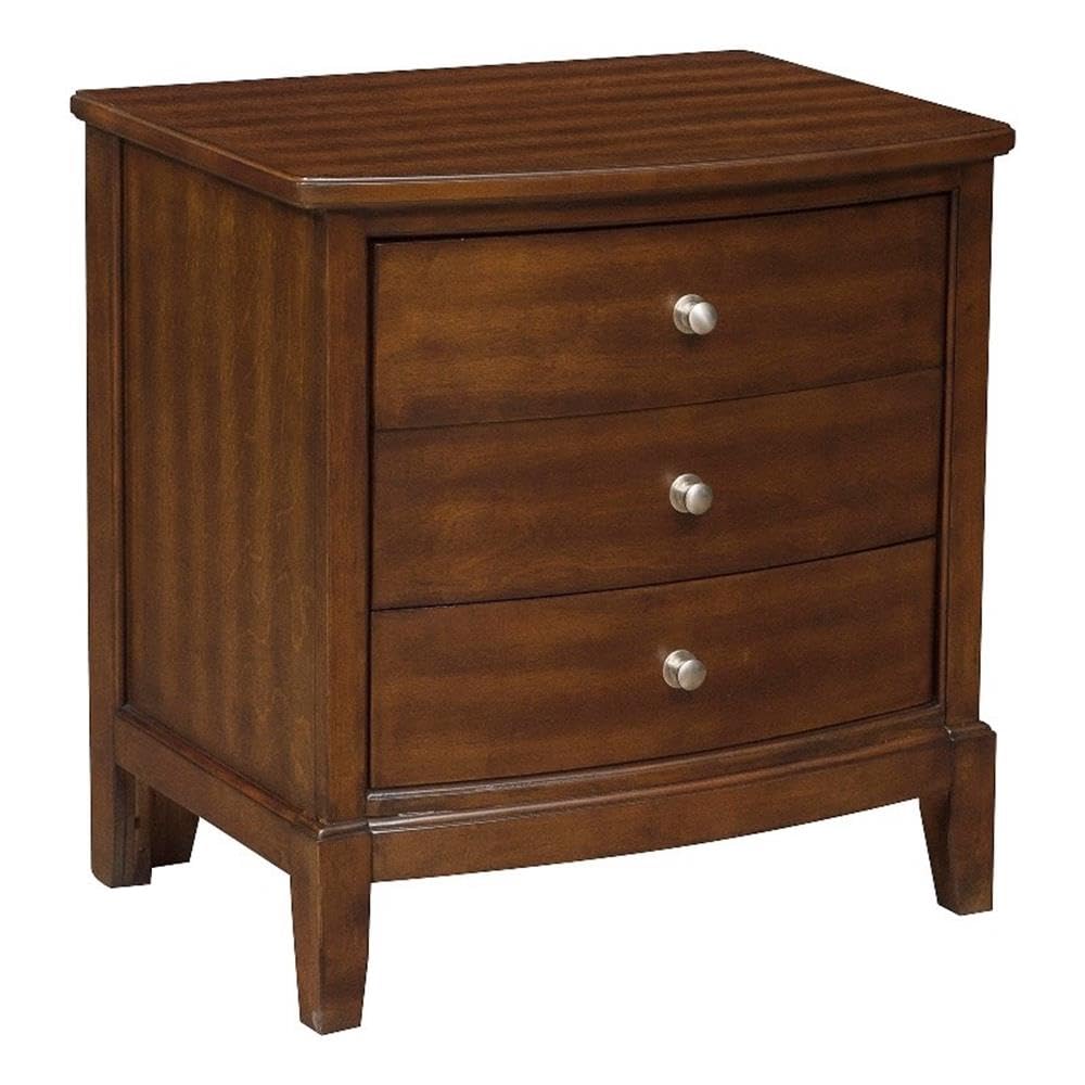 Homelegance Cotterill 3-Drawer Nightstand in Cherry Finish - Stylish Bedside Table for Bedroom with Storage Space - Perfect for Small Spaces, Apartments & Guest Rooms