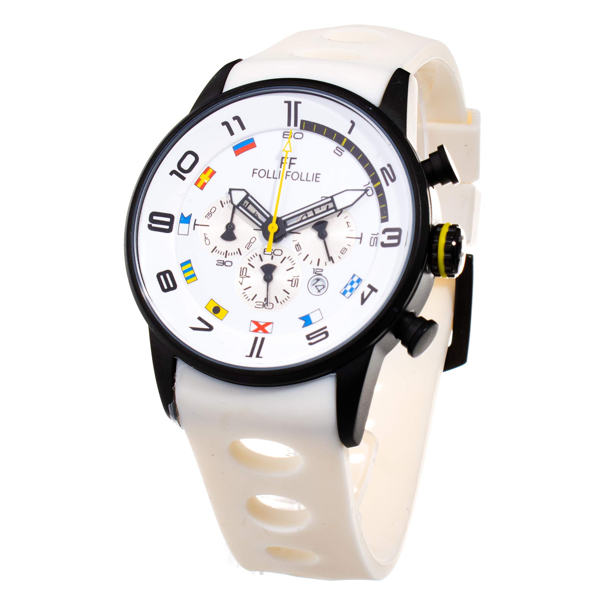 Folli Follie Women's Stainless Steel White Watch WT1Y001ZEY - Elegant Timepiece for Work, Parties & Everyday Wear