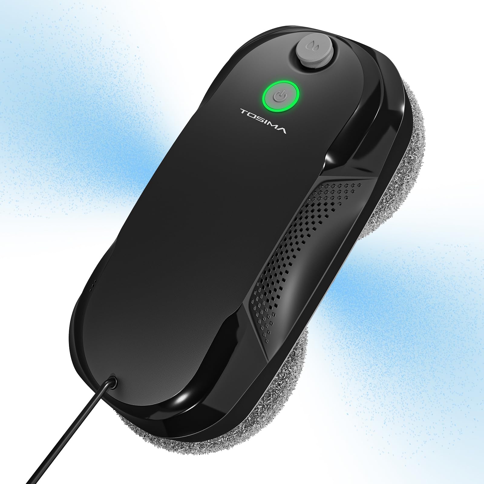 Tosima W5 Smart Window Cleaning Robot - Auto-Spray, Triple Safety System, Smart Navigation, Remote Control for Glass & Smooth Surfaces | Includes 8 Cleaning Pads (Black) | Perfect for High-Rise Windows, Skylights & Hard-to-Reach Glass Surfaces