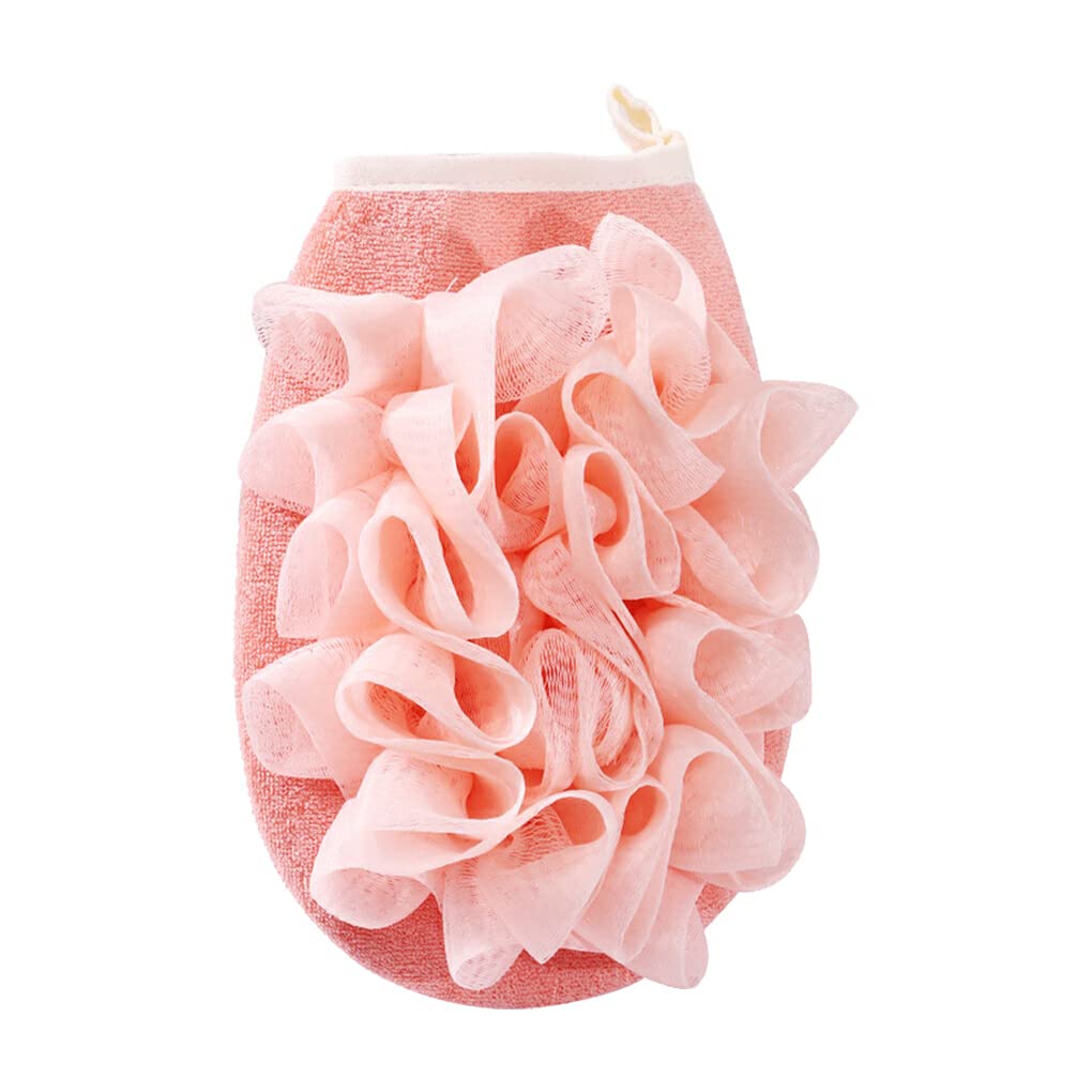 Double-Sided Exfoliating Bath Gloves - Soft Shower Scrubber for Deep Cleansing & Dead Skin Removal, Reusable Bathing Accessories (Pink) - Perfect for Spa, Home & Gym Use
