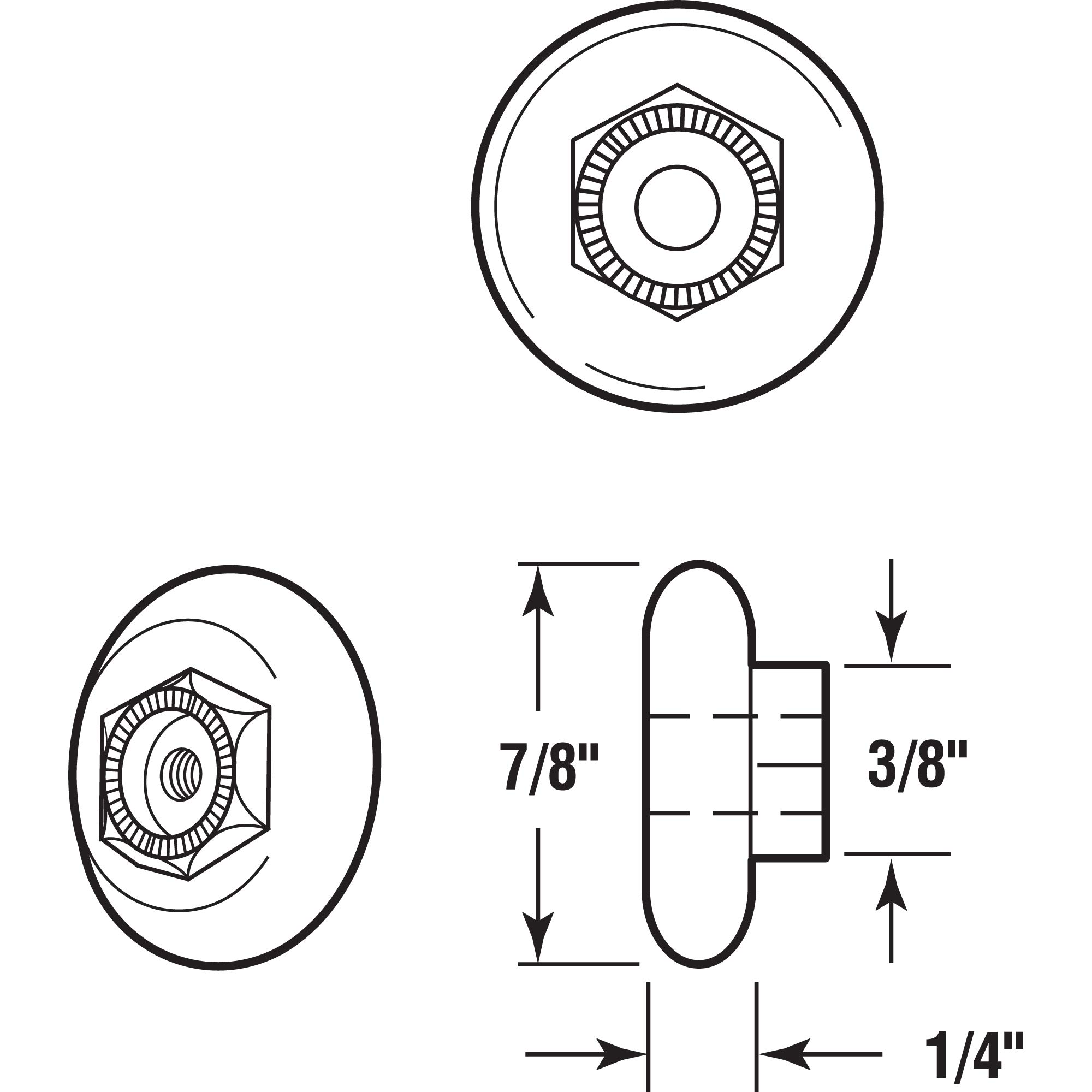 Prime-Line Products 1901 7/8-Inch Round Tub Enclosure Roller, 2-Pack - Smooth Sliding Shower Door Wheels for Bathroom Renovation & Replacement Parts