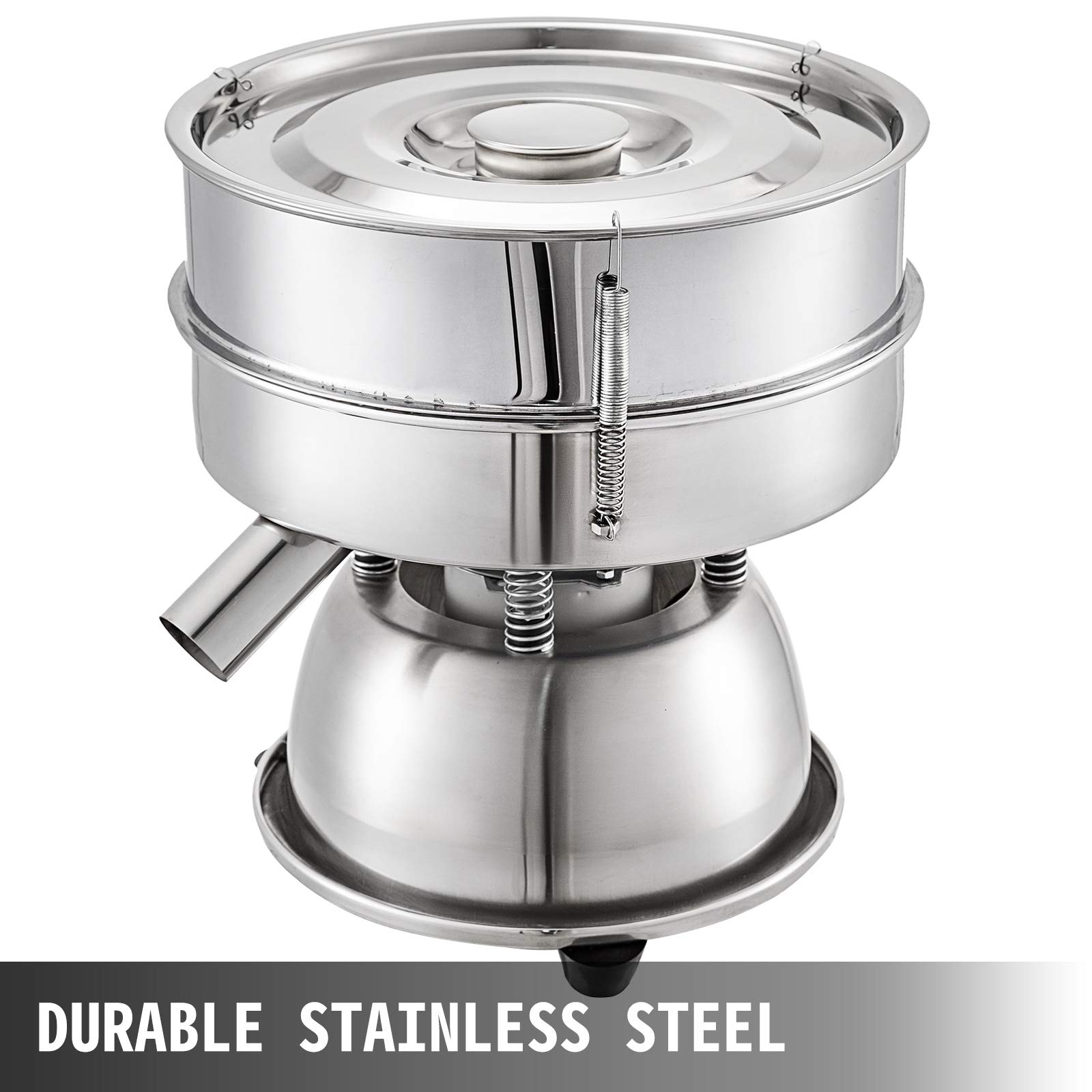 VBENLEM Automatic Electric Sieve Shaker Machine - 12 Mesh & 80 Mesh Flour Sifter, 110V 50W Vibrating Sifter (1150 RPM) for Rice, Herbal Powder & Particles - Perfect for Baking, Lab Testing & Food Processing