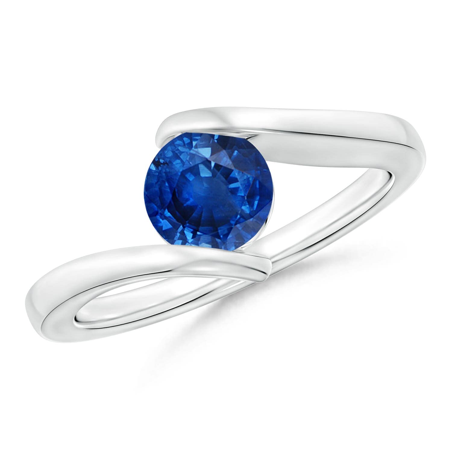 Angara Natural Blue Sapphire Solitaire Ring for Women - Sterling Silver/14K Gold/Platinum | September Birthstone Jewelry Gift | Perfect for Birthday, Wedding, Anniversary & Engagement | Elegant Everyday Wear & Special Occasions
