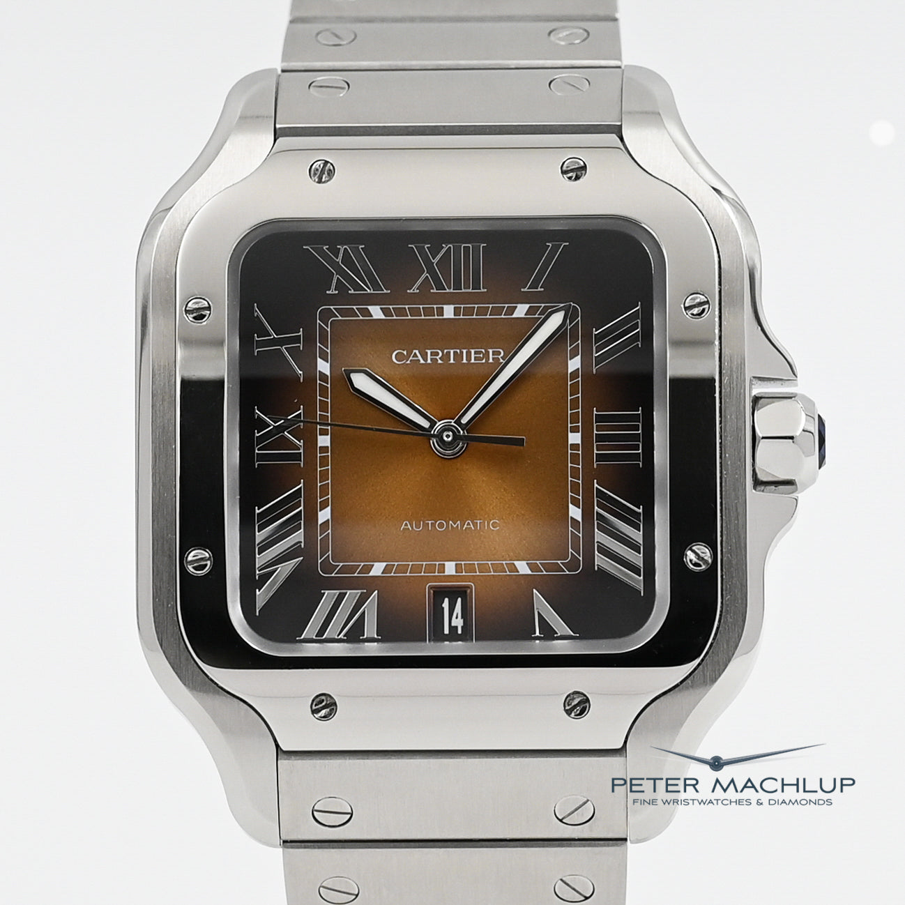 Cartier Santos LM Automatic Watch for Men - Luxury Stainless Steel Timepiece with Swiss Movement | Perfect for Business, Formal Events & Everyday Wear