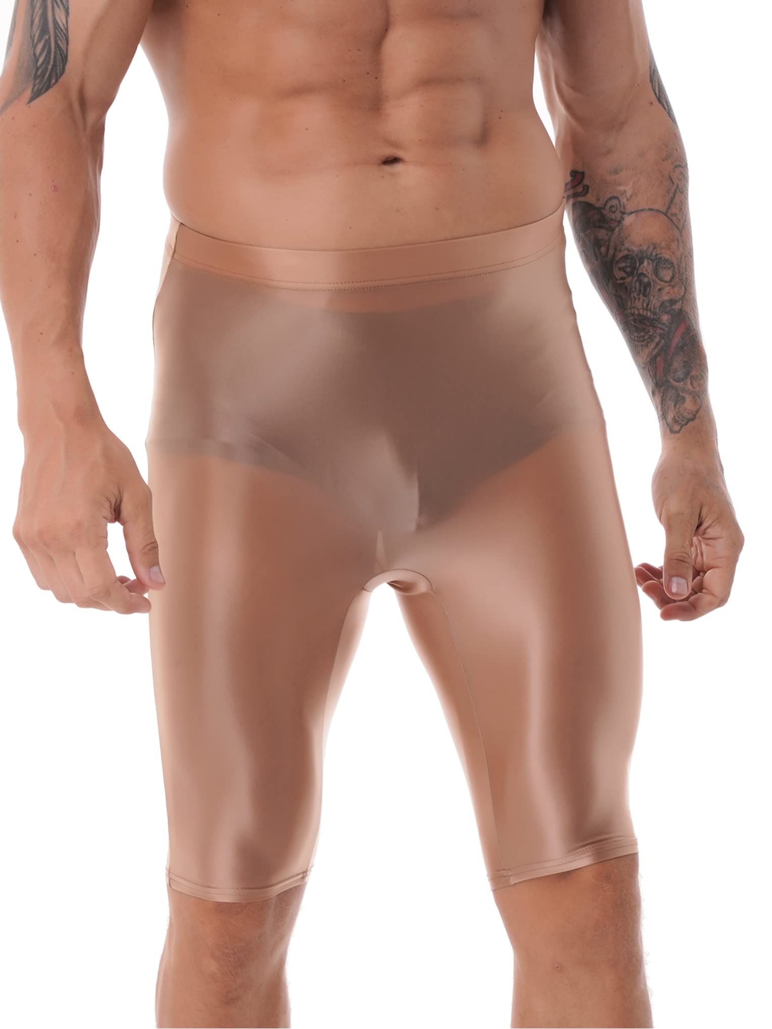 Men's Quick Dry Compression Shorts - Shiny Sports Tight Running Shorts with Soft Fabric - Ideal for Gym, Running, Swimming & Active Wear