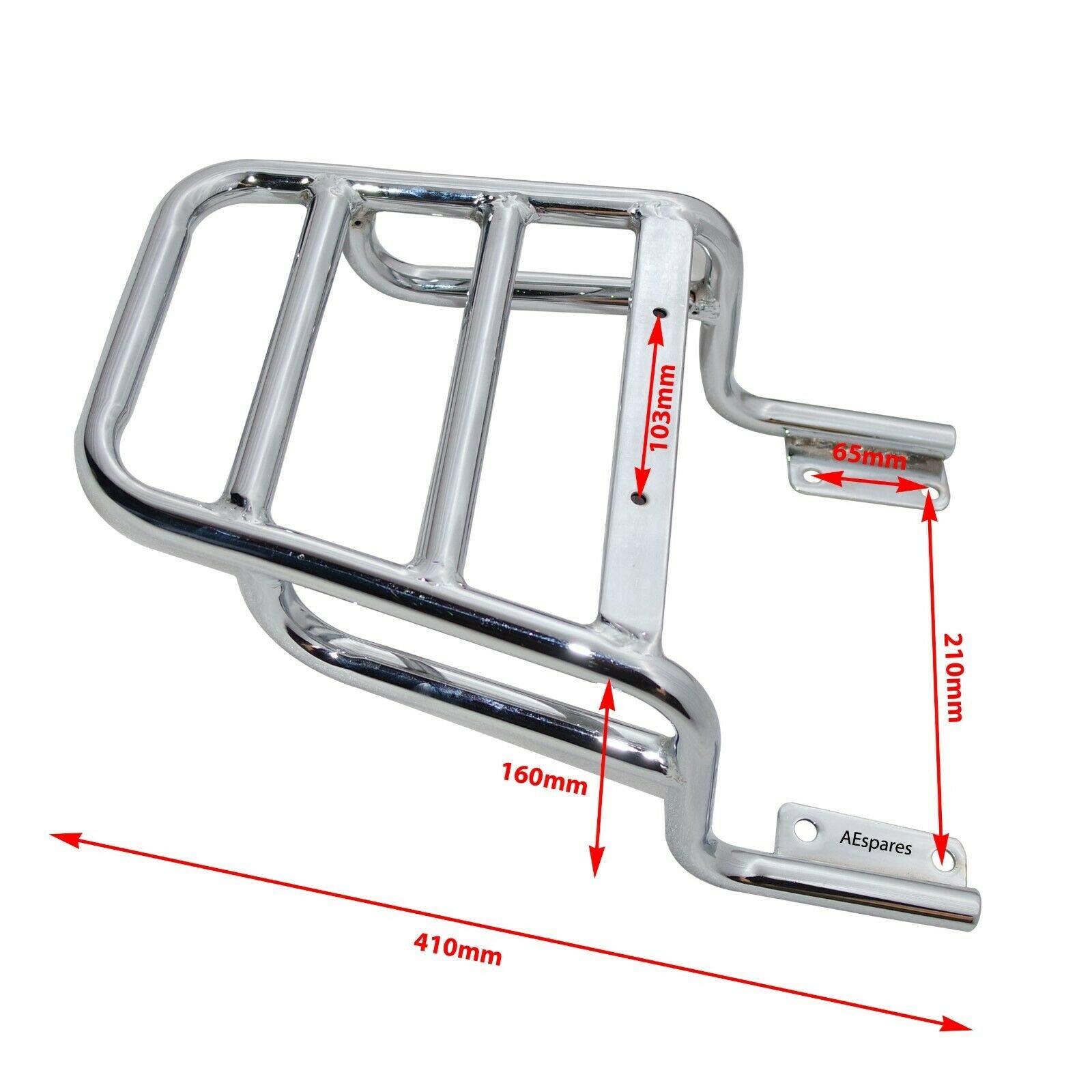 Heavy-Duty Steel Chrome Rear Rack Luggage Carrier for Royal Enfield Interceptor 650cc Motorcycle - Perfect for Touring, Commuting & Adventure Riding