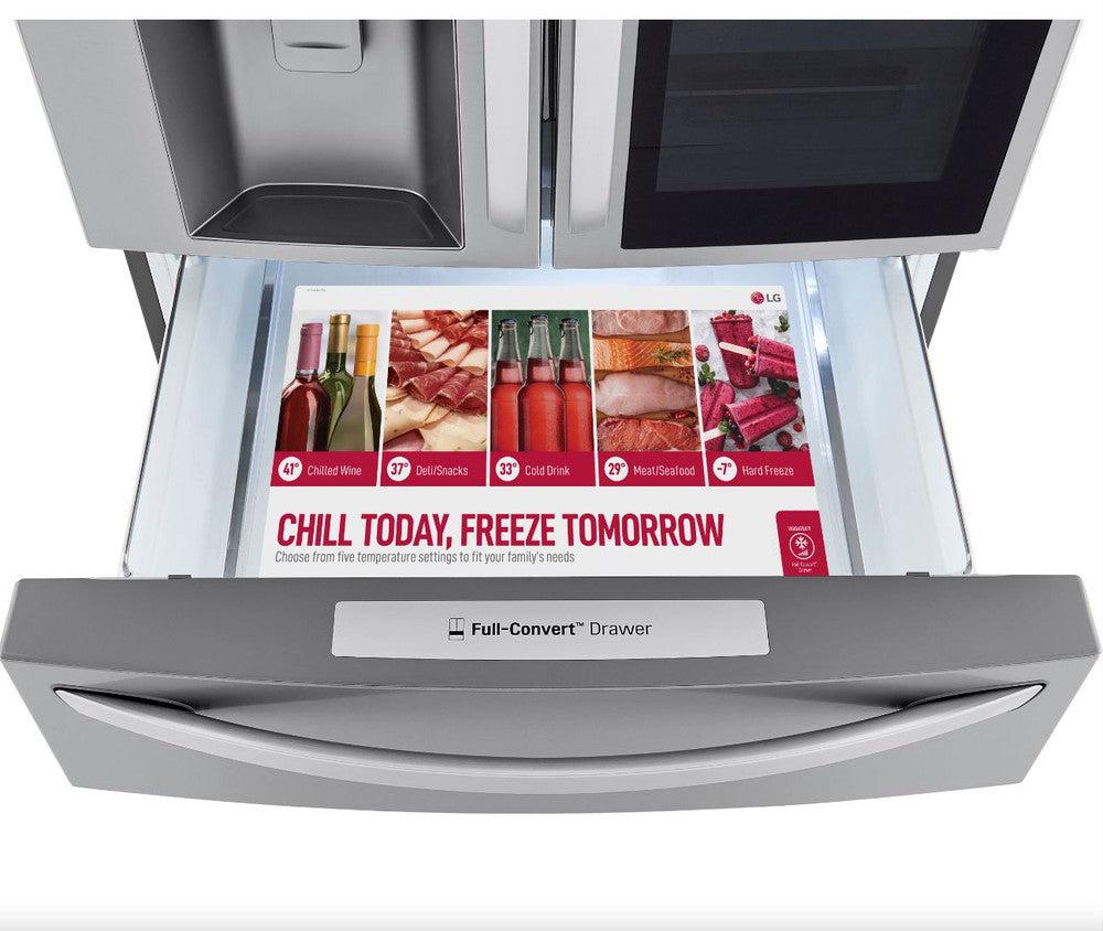 LG LRMVS3006S 36-Inch 4-Door French Door Refrigerator with InstaView Technology - 30 Cu. Ft. Stainless Steel Smart Fridge for Modern Kitchens | Perfect for Large Families & Entertaining Guests