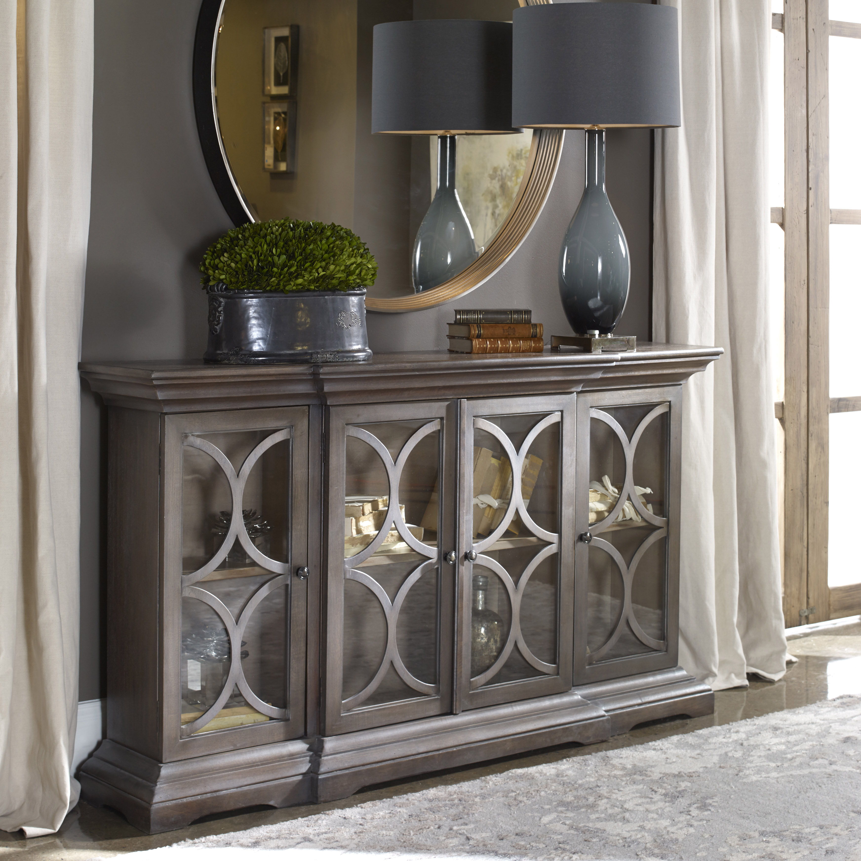 Belino Solid Wood 4-Door Storage Chest in Dark Brown - Perfect for Bedroom, Living Room, or Entryway Organization