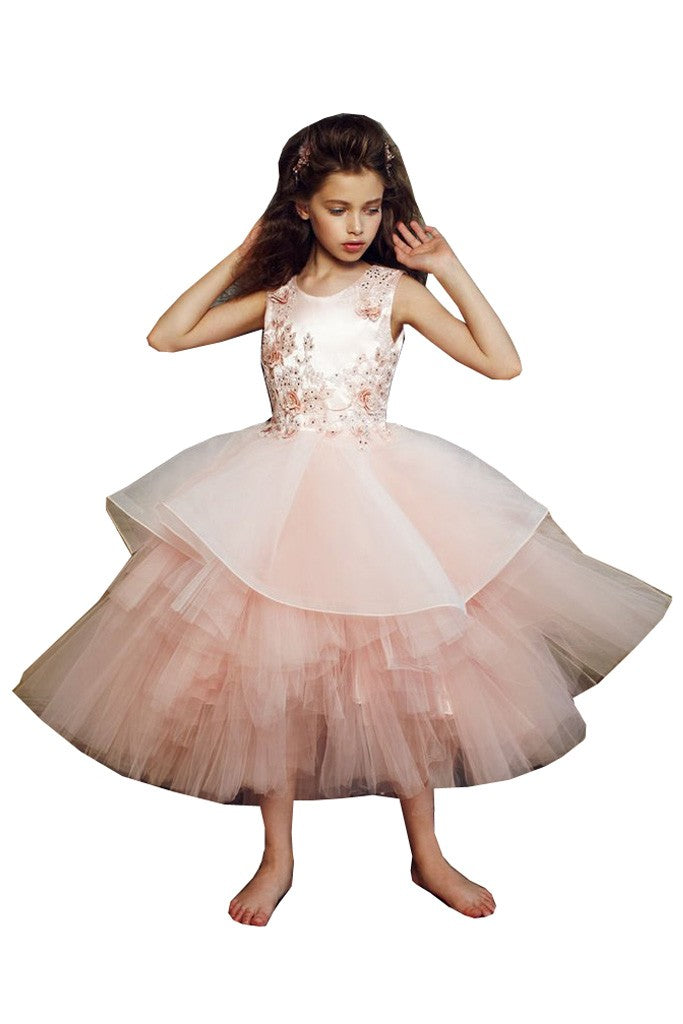 3D Applique Alluring Junior Bridesmaid Dress for Big Girls - Size 8-12 | Perfect for Weddings, Prom, and Special Occasions