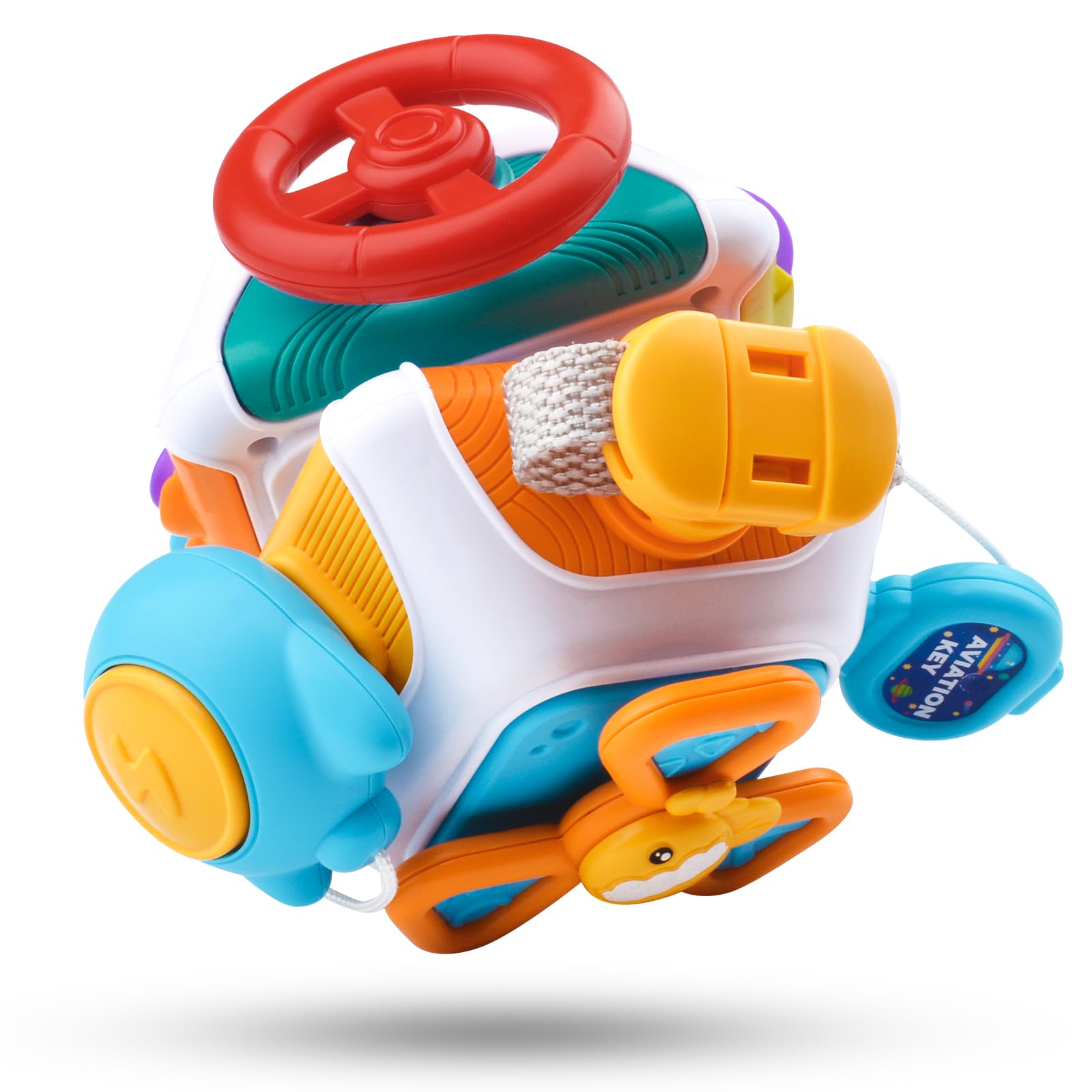 Montessori Sensory Toys for Toddlers 1-5 Years Old - Busy Cube with Airplane, Car & Travel Activities - Educational Learning Toys for Boys & Girls - Perfect for Easter Basket Stuffers & Travel Gifts (12-24 Months) - Ideal for Home, Classroom & Airplane Entertainment