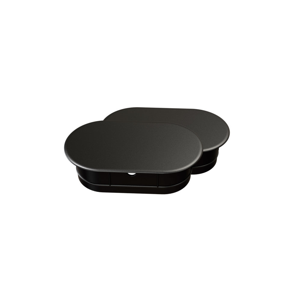 Matte Black Oval Side Cover Caps - Durable Motorcycle Accessories for Harley, Honda, Yamaha - Perfect for Bike Protection & Customization