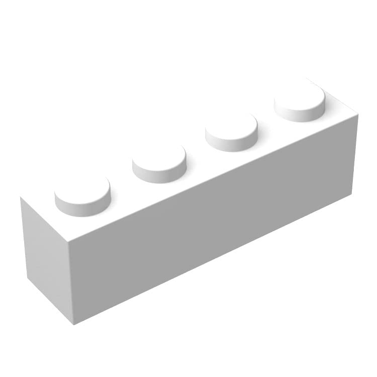 100-Piece White 1x4 Classic Building Bricks Flat Bulk Set - Compatible with Lego Parts & Pieces | Perfect for DIY Projects, Model Construction & Creative Play