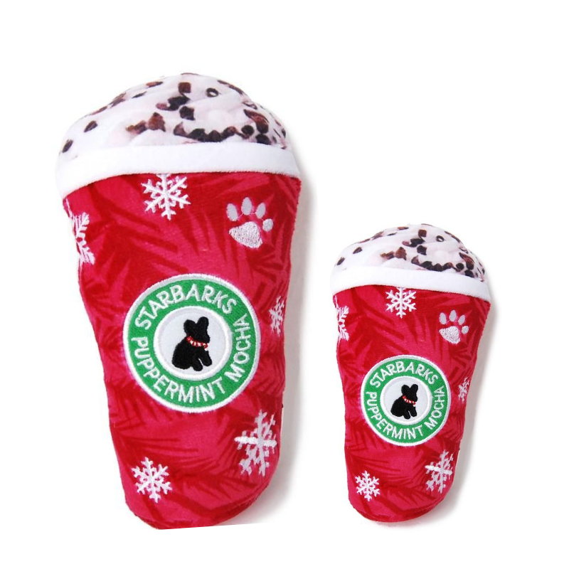 Starbucks Puppermint Mocha Plush Dog Toy - Cute Puppy Chew Toy for Small & Medium Dogs - Perfect for Playtime, Training & Cuddling