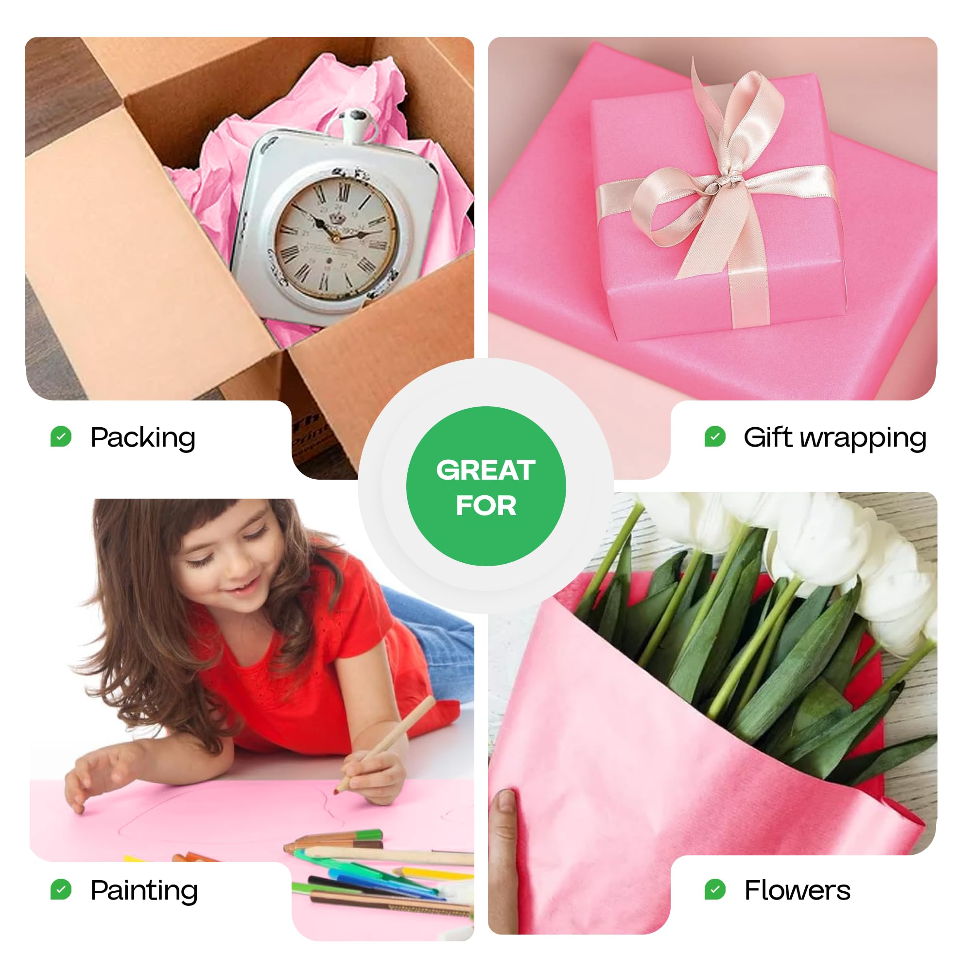 Premium Pink Kraft Paper Roll 18