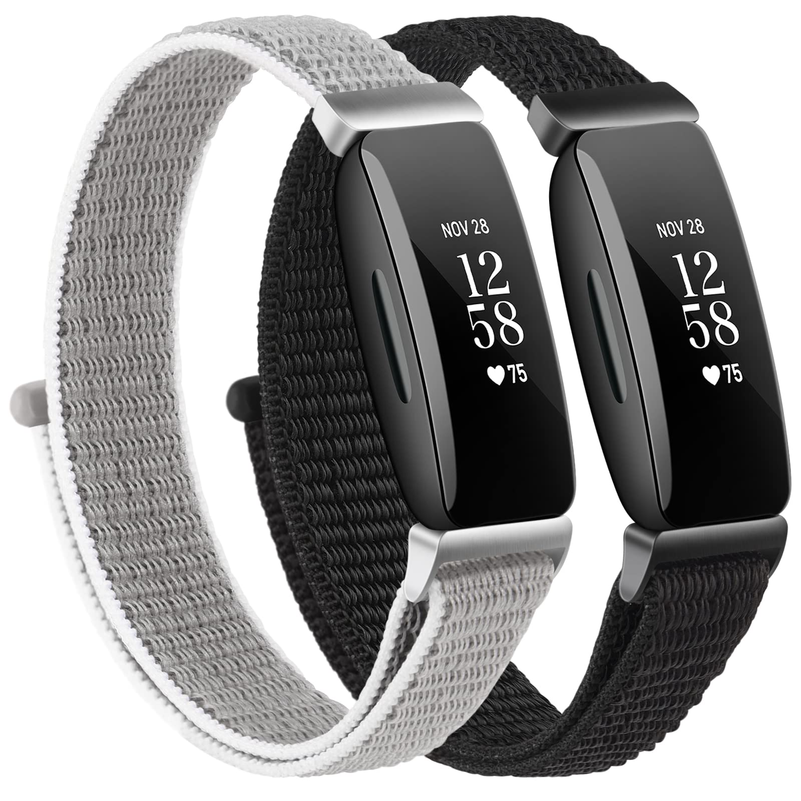 Soft Adjustable Breathable Nylon Replacement Bands for Fitbit Inspire 2 & Inspire HR - Comfortable Wristband for Women & Men - Perfect for Workouts, Running & Daily Wear