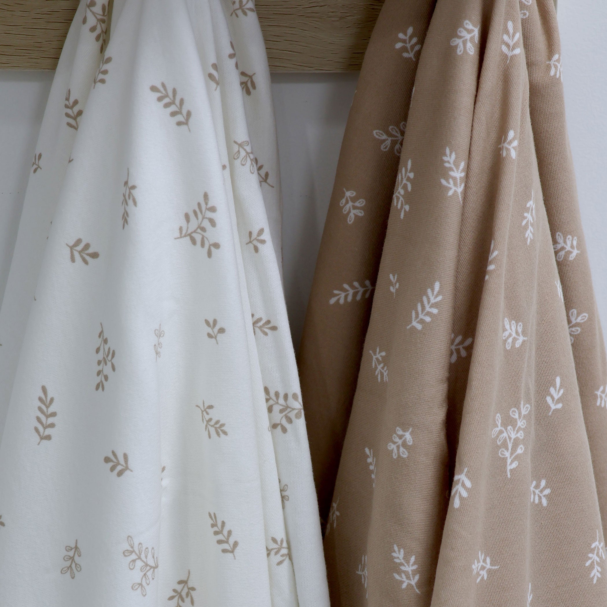 Organic Cotton 2-Pack Jersey Swaddle Wraps for Newborns - Soft & Breathable Baby Swaddling Blankets (Chestnut) - Perfect for Nursery, Baby Shower Gifts & Sleep Time